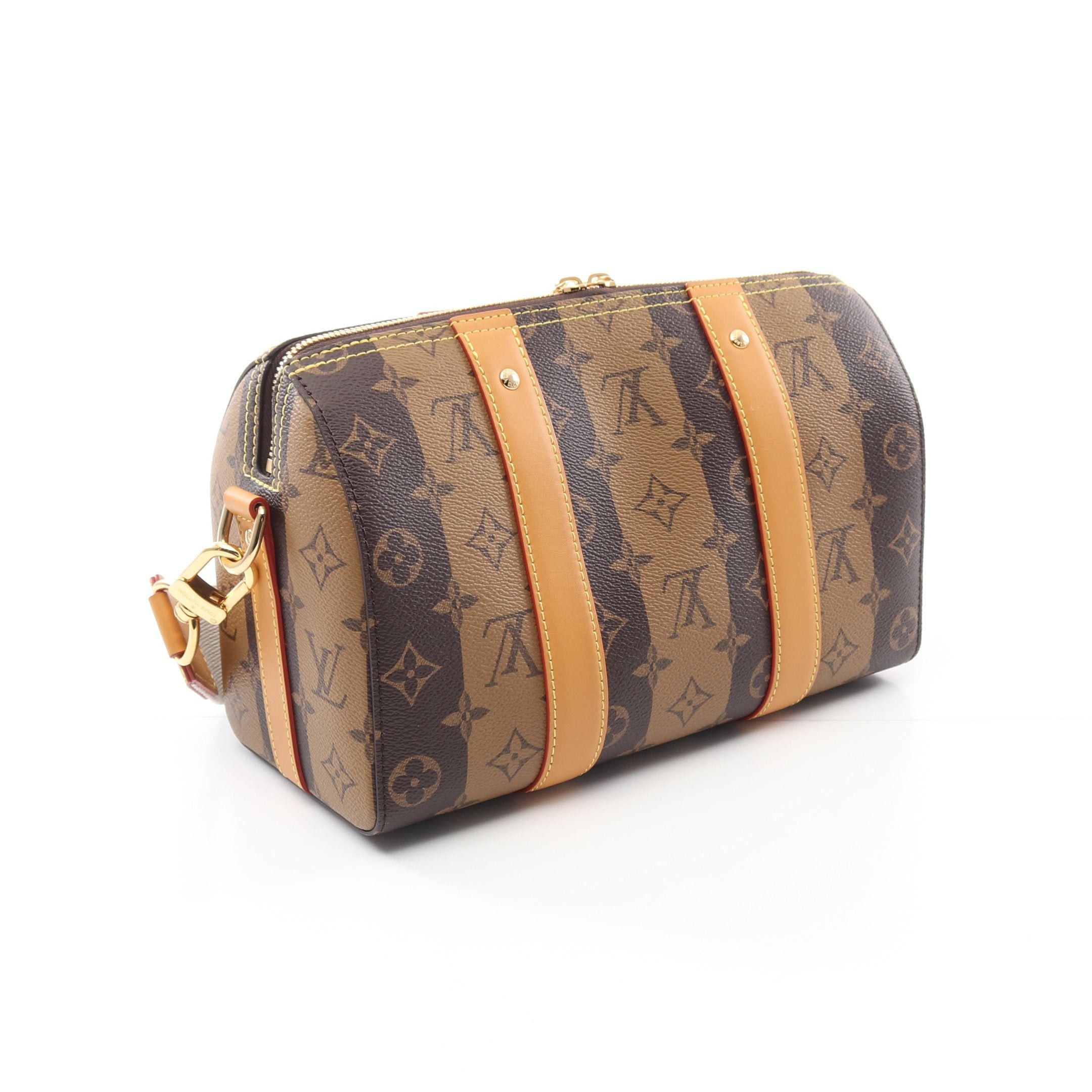 Louis Vuitton Louis Vuitton Louis Vuitton * Nigo City Keepall Monogram Stripe Lv Squared Shoulder Bag Leather Brown Light Size ONE SIZE - 2 Thumbnail