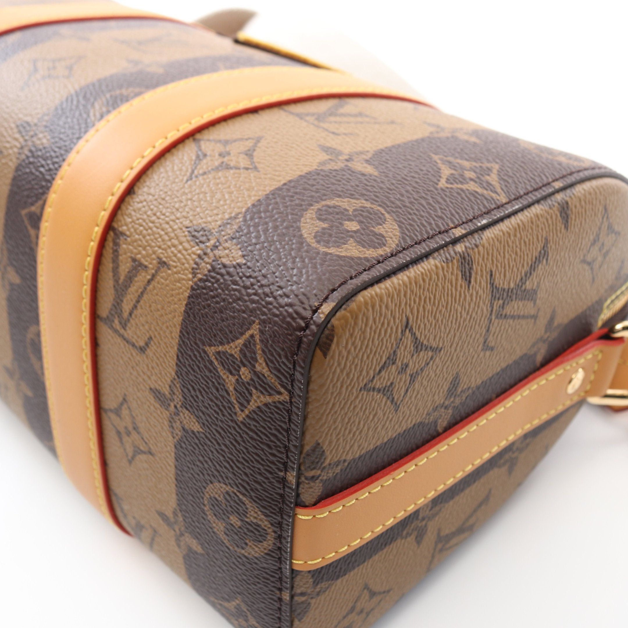 Louis Vuitton Louis Vuitton Louis Vuitton * Nigo City Keepall Monogram Stripe Lv Squared Shoulder Bag Leather Brown Light Size ONE SIZE - 5 Thumbnail