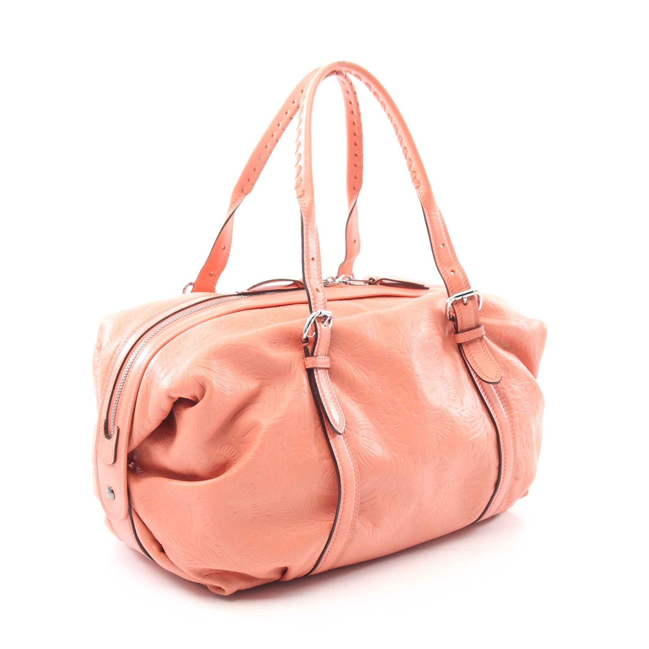 Loewe Loewe Anagram Handbag Tote Bag Emboss Botanical Leather Pink Size ONE SIZE - 2 Thumbnail