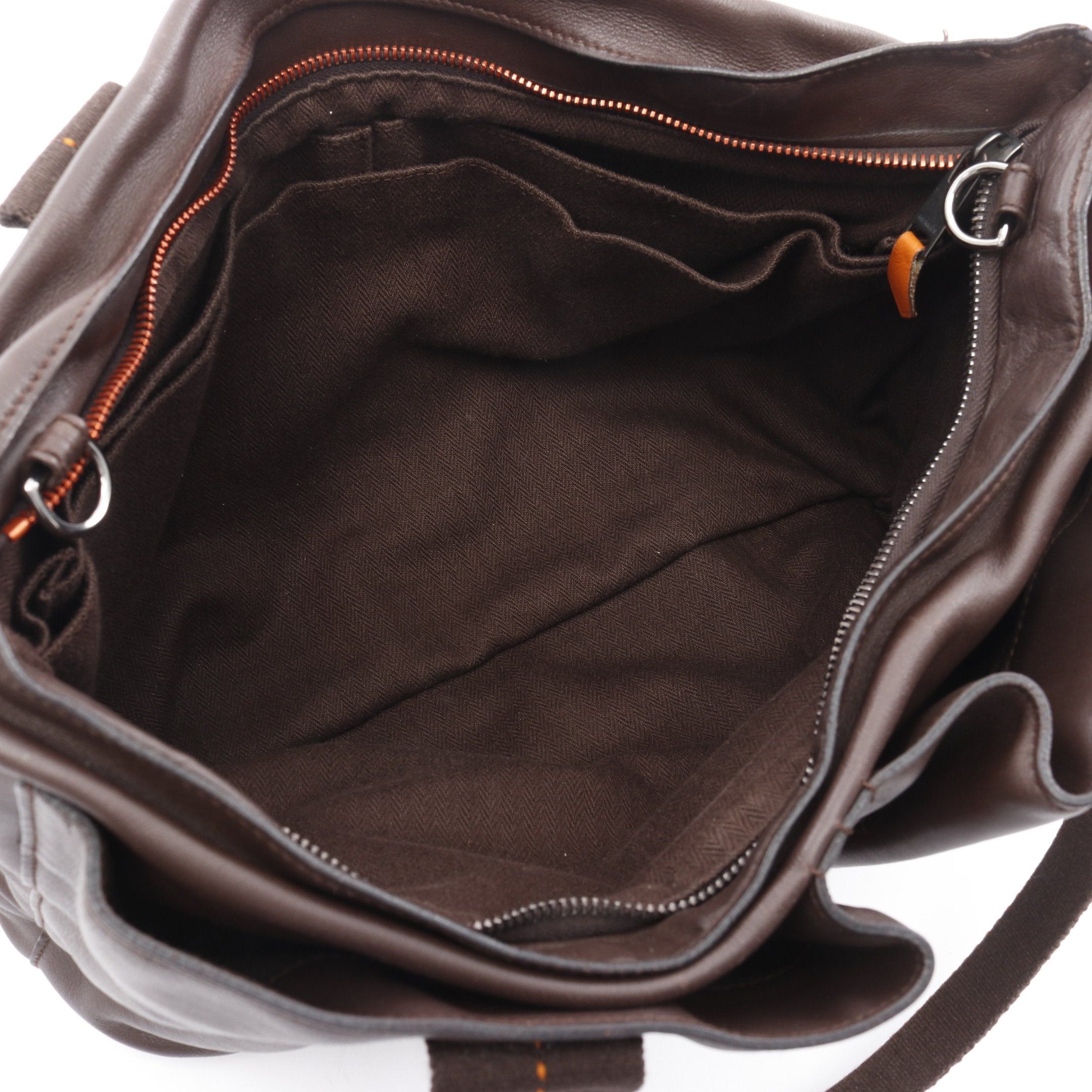Hermes Hermes Caravan Horizontal Mm Handbag Veau Derma Dark Brown Silver Hardware Size ONE SIZE - 3 Thumbnail