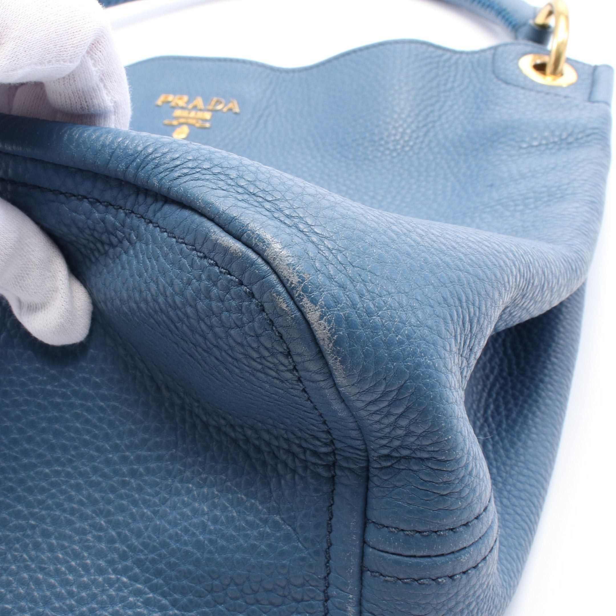 Prada Prada One Shoulder Bag Leather Blue Size ONE SIZE - 8 Thumbnail
