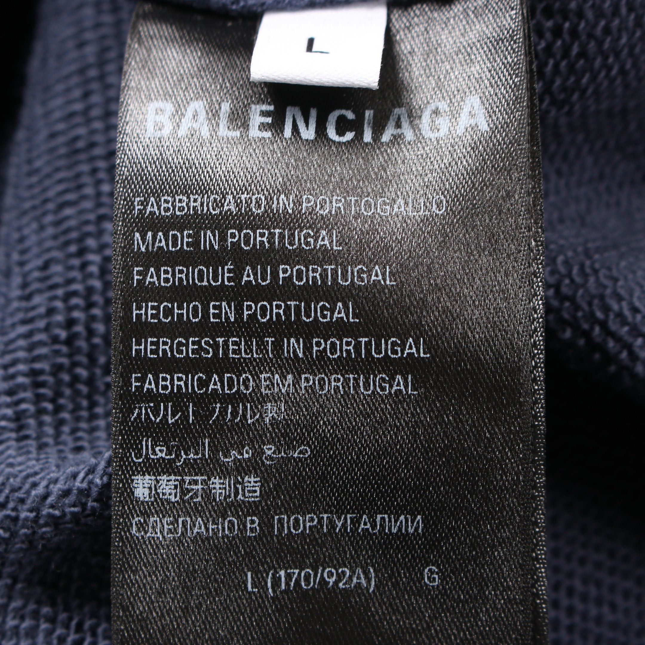 Balenciaga Crypto Bb Logo Pullover Hoodie Cotton Navy Beige Damage  Processing