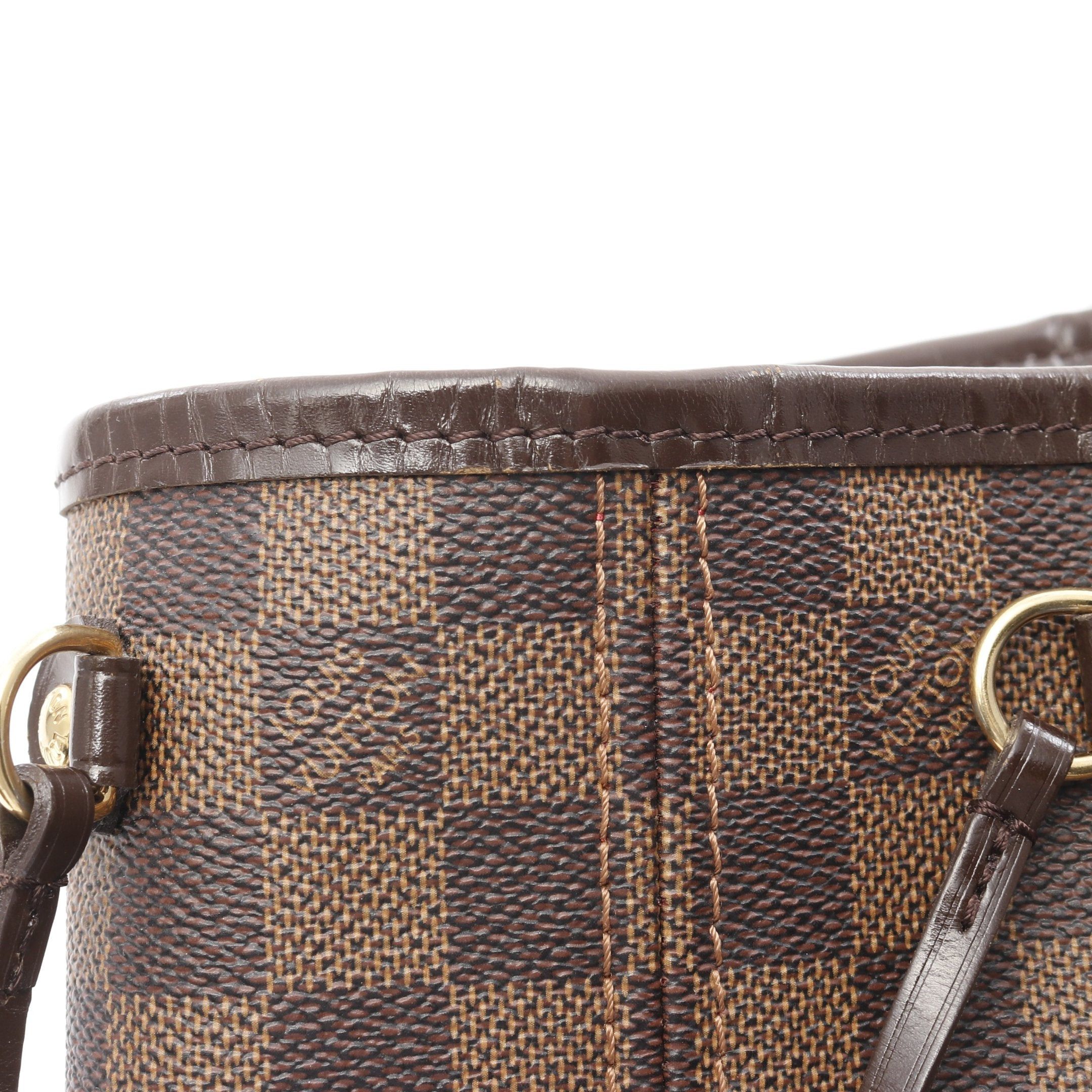 Louis Vuitton Louis Vuitton Neverfull Pm Damier Ebene Handbag Tote Bag Leather Brown Size ONE SIZE - 9 Thumbnail