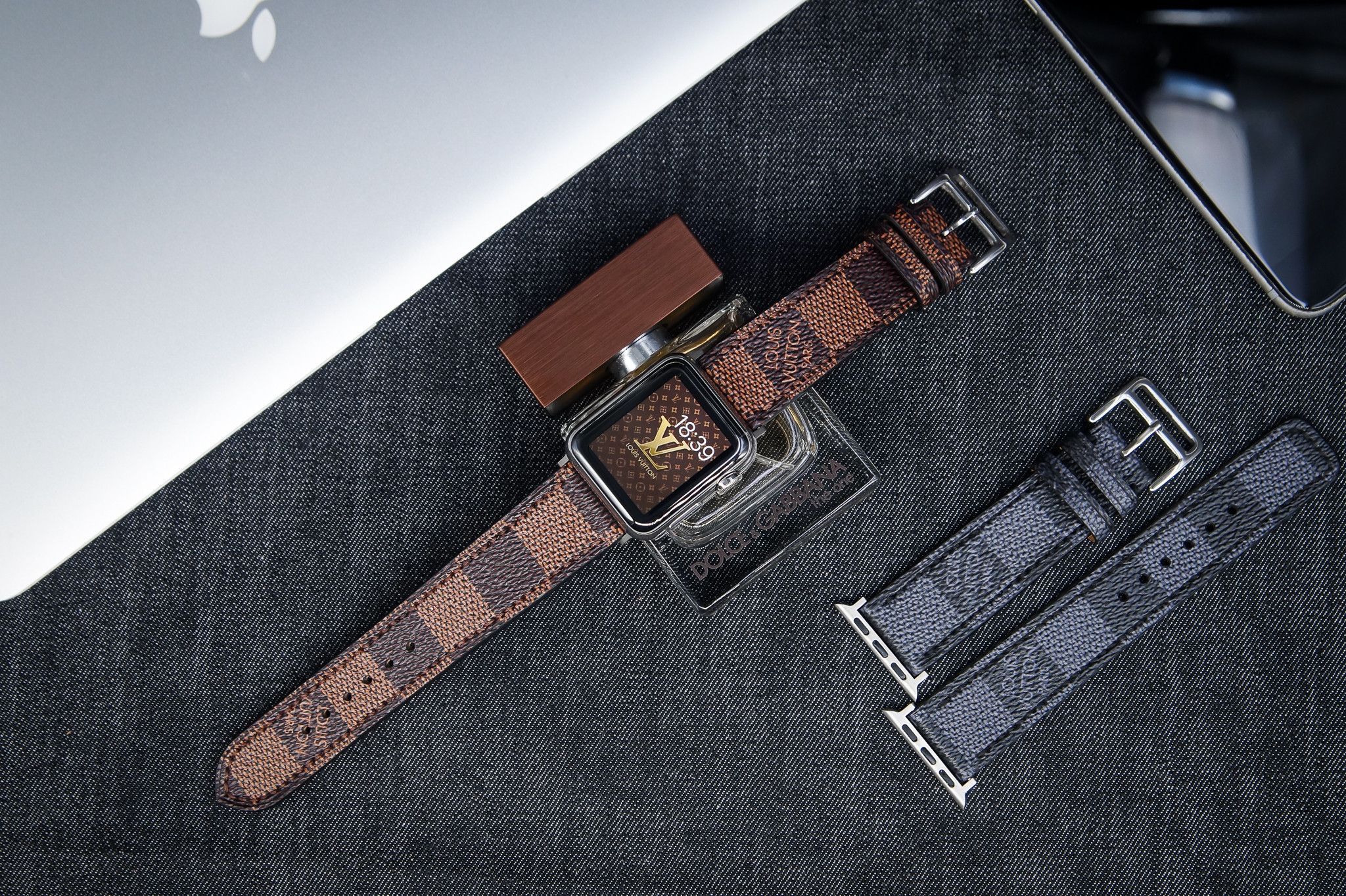 Handmade LV Apple Watch Band Louis Vuitton iwatch Band LV Damier Ebene Watch Band Apple Watch Band 44mm 42mm 38mm Series 4 3 2 1 Custom Band Grailed
