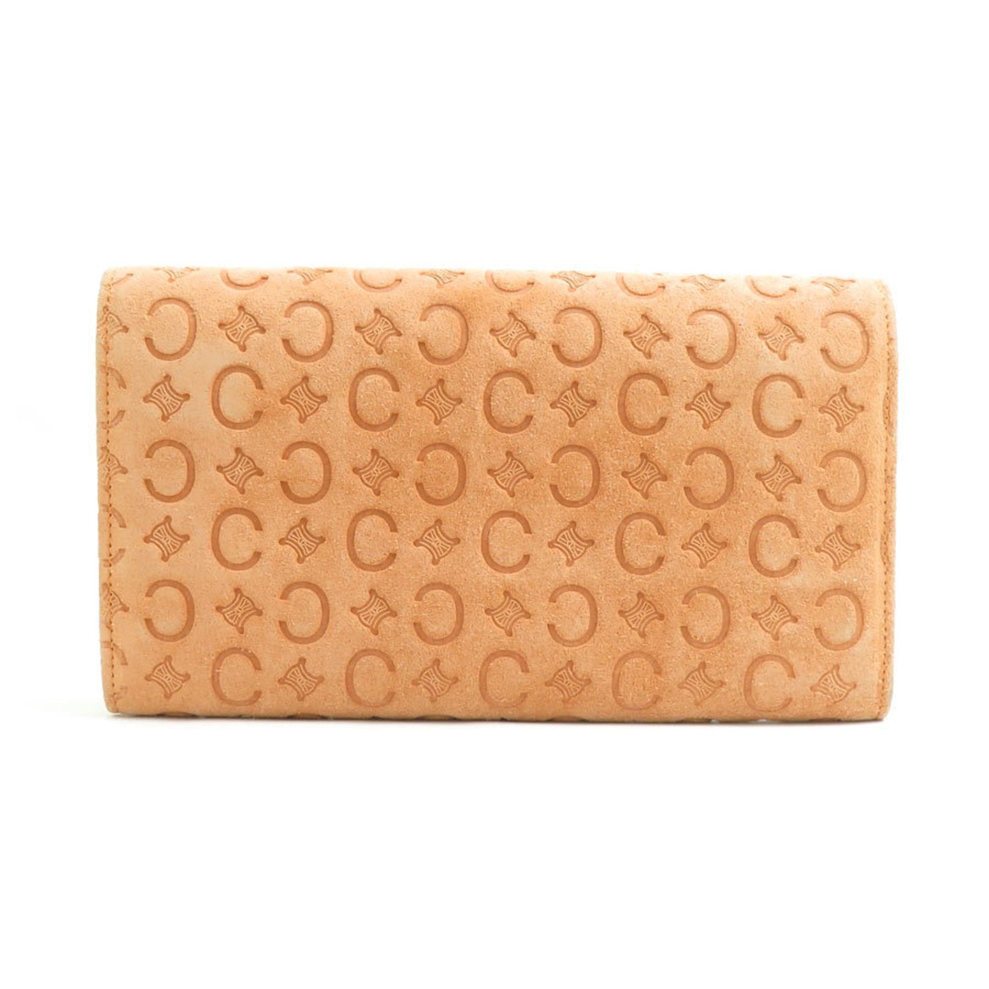 Celine CELINE Long Wallet Suede Orange Beige Women's e60237a Size ONE SIZE - 2 Thumbnail
