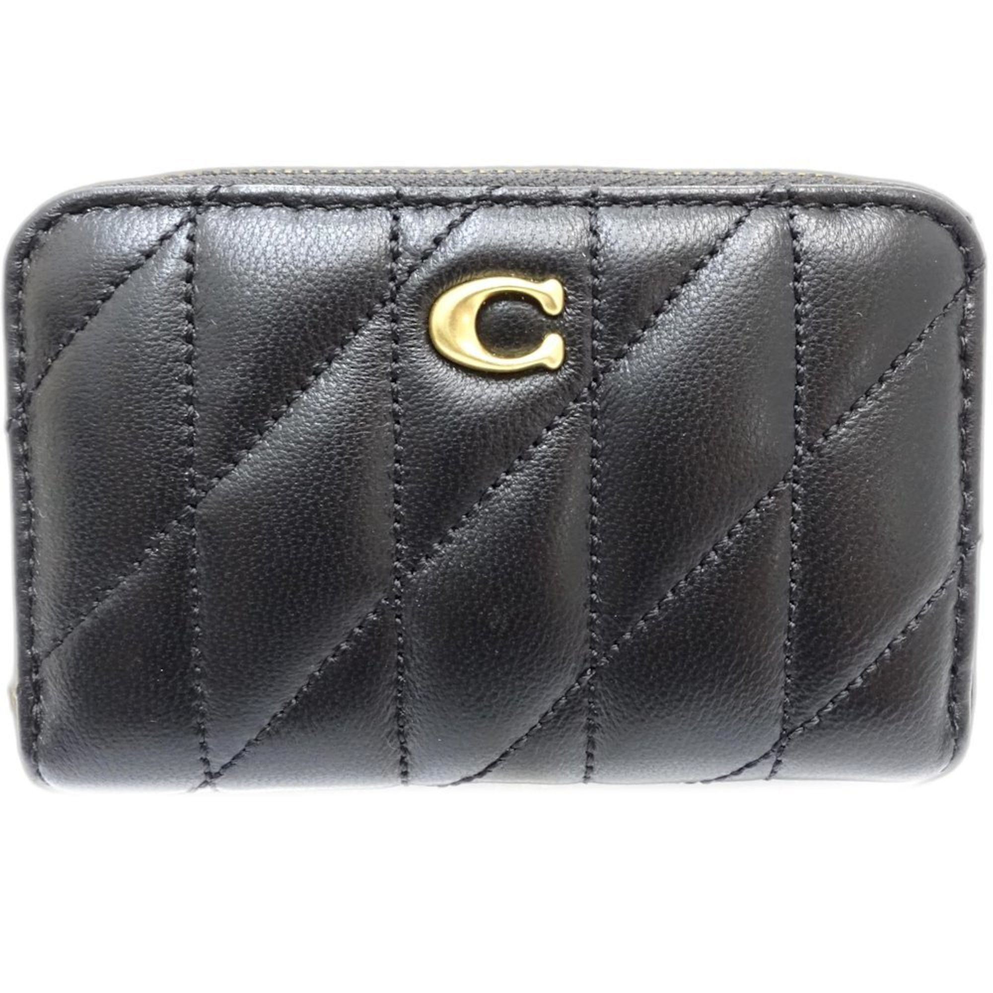 Coach COACH Wallet/Coin Case CM505 Small Zip Business Card Holder/Card Quilted Leather Black 181338 Size ONE SIZE - 2 Thumbnail