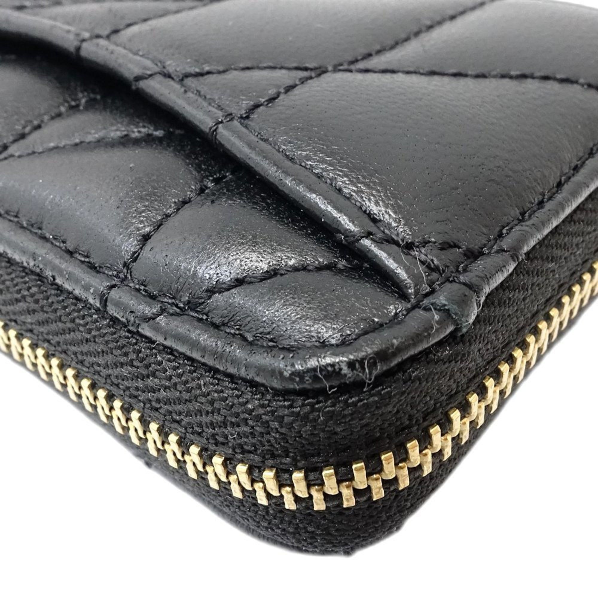Coach COACH Wallet/Coin Case CM505 Small Zip Business Card Holder/Card Quilted Leather Black 181338 Size ONE SIZE - 4 Thumbnail