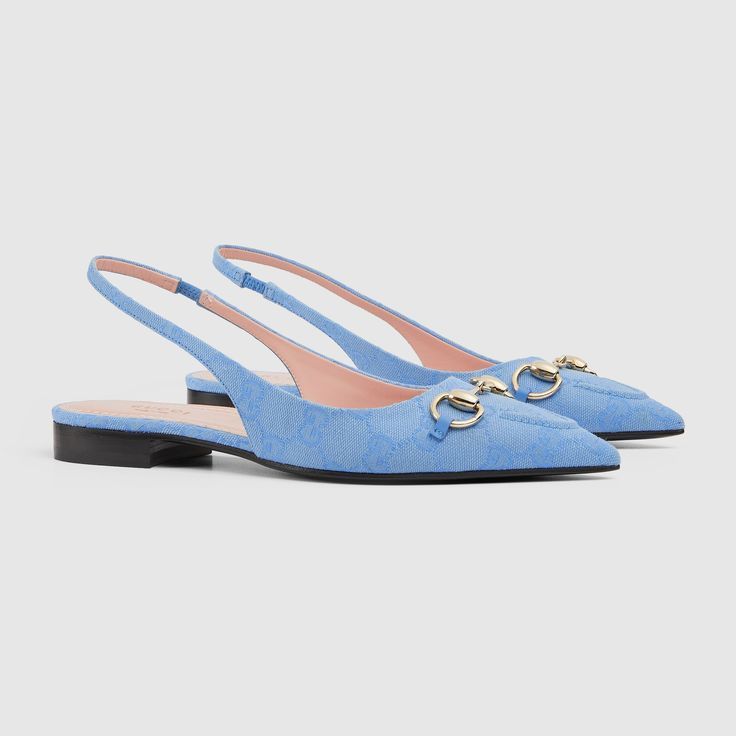 Gucci Gucci Horsebit GG Canvas Slingback Ballet Flats SIZE 38.5 Size ONE SIZE - 2 Thumbnail