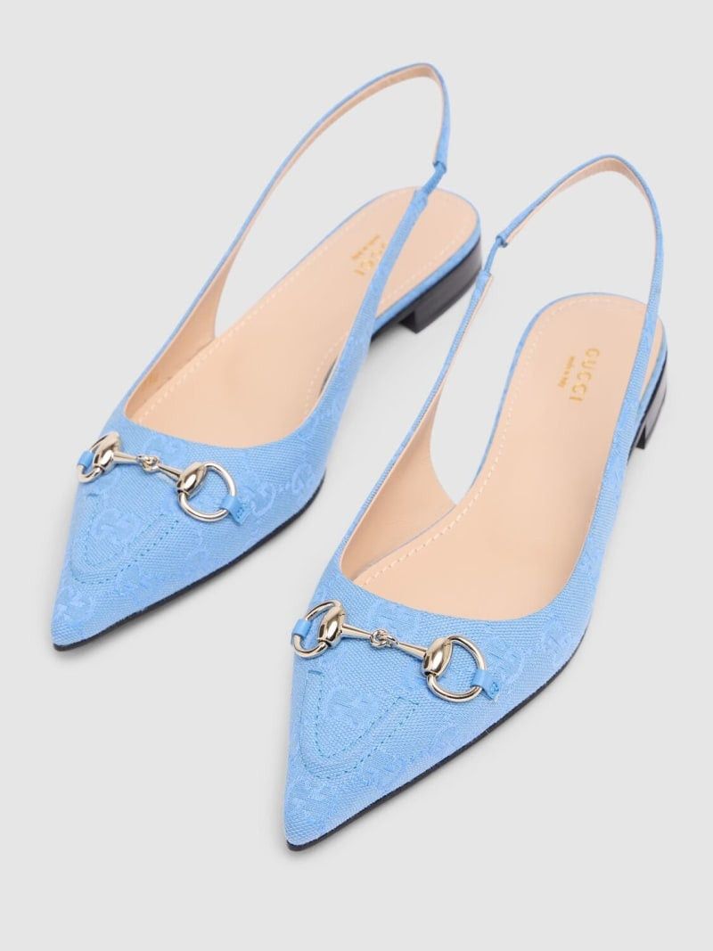 Gucci Gucci Horsebit GG Canvas Slingback Ballet Flats SIZE 38.5 Size ONE SIZE - 3 Thumbnail