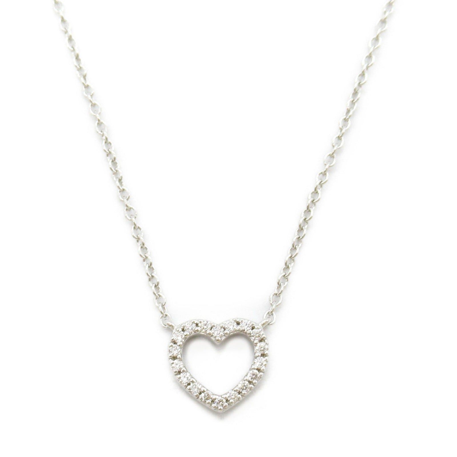 Tiffany & Co. Tiffany Co Metro Heart Necklace Diamond K18Wg (White Gold) Clear Size ONE SIZE - 2 Thumbnail