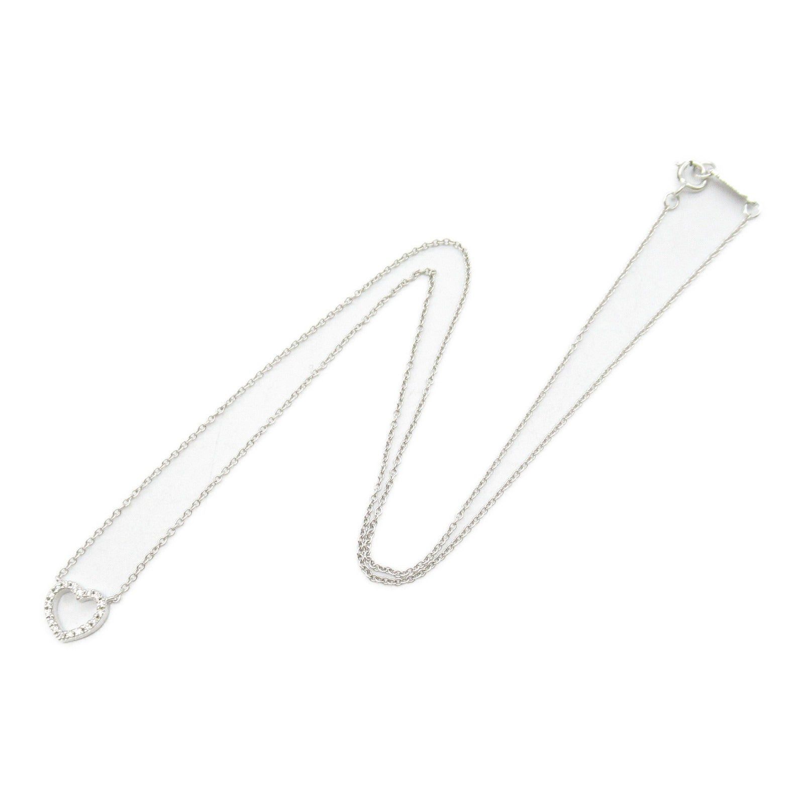 Tiffany & Co. Tiffany Co Metro Heart Necklace Diamond K18Wg (White Gold) Clear Size ONE SIZE - 3 Thumbnail