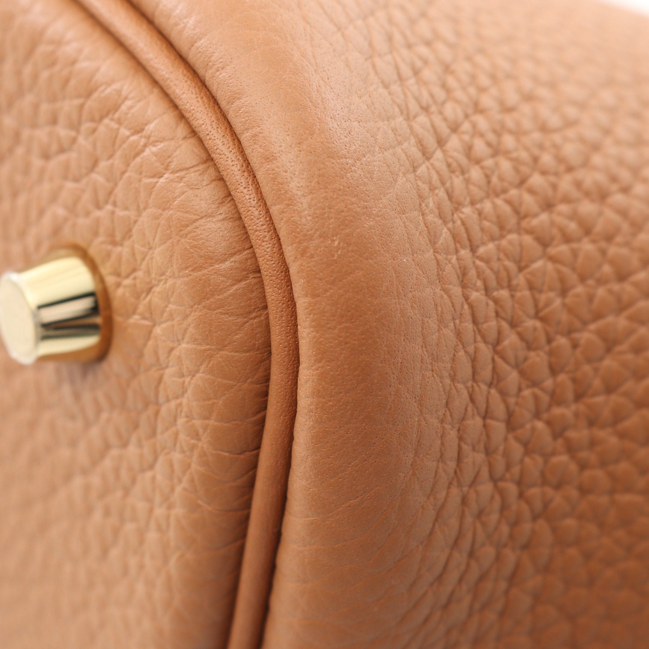 Hermes Hermes Picotane Lock Mm Gold Handbag Clemence Leather Light Brown Hardware Double Engraved Size ONE SIZE - 6 Thumbnail