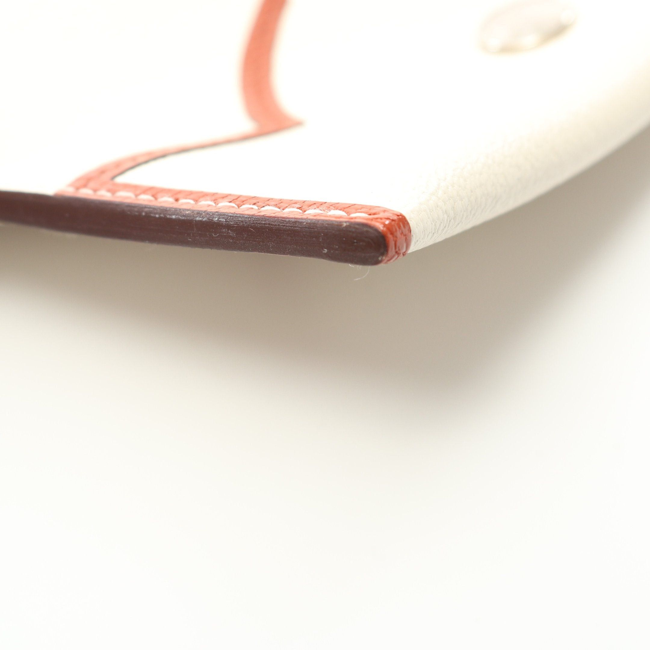 Hermes Hermes Paddock Nata Cuible Coin Purse Chevre Off White Brown Silver Hardware Z Stamp Size ONE SIZE - 6 Thumbnail