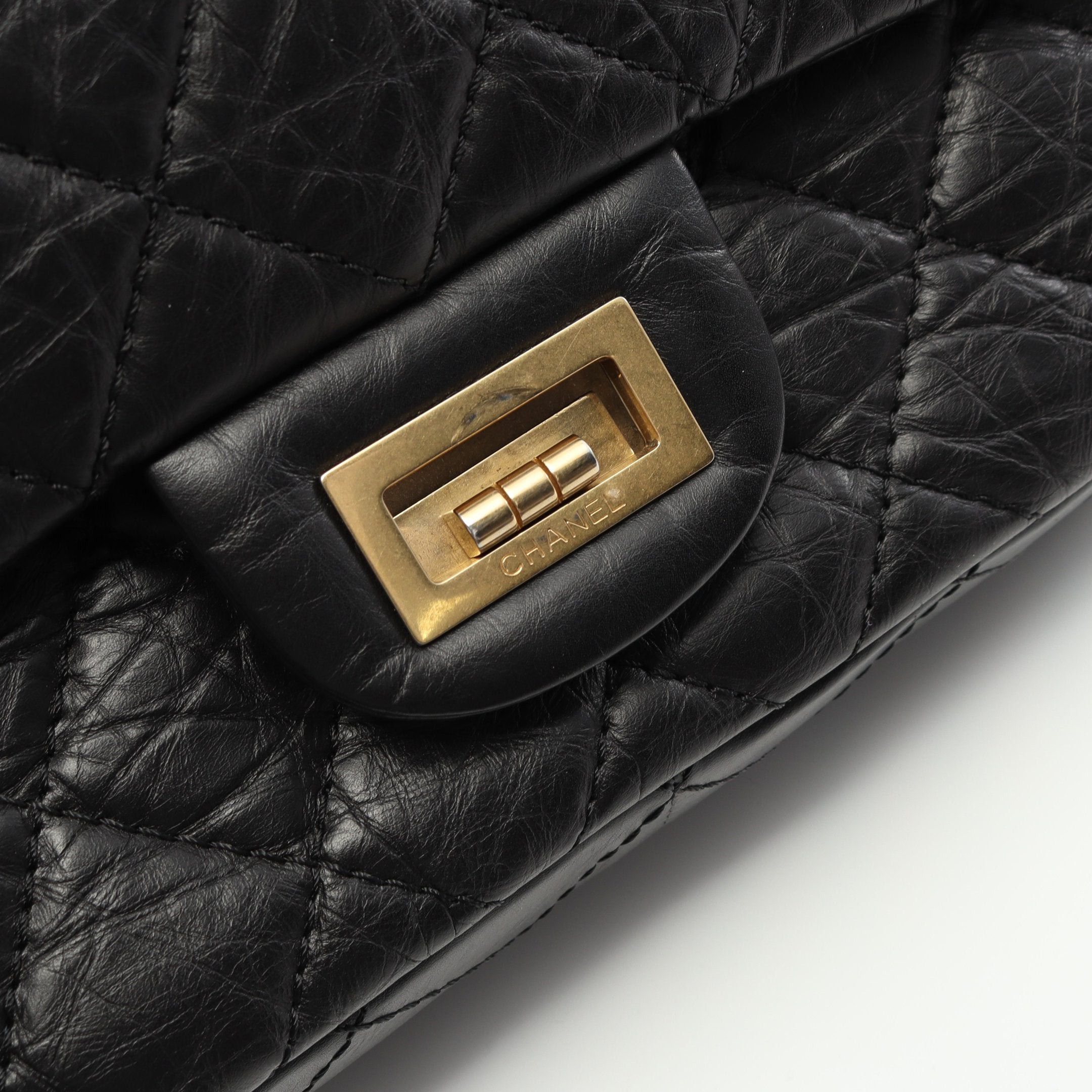 Chanel Chanel 2.55 Matelasse Maxi Double Flap Chain Shoulder Bag Aged Calfskin Black Gold Hardware Size ONE SIZE - 9 Thumbnail