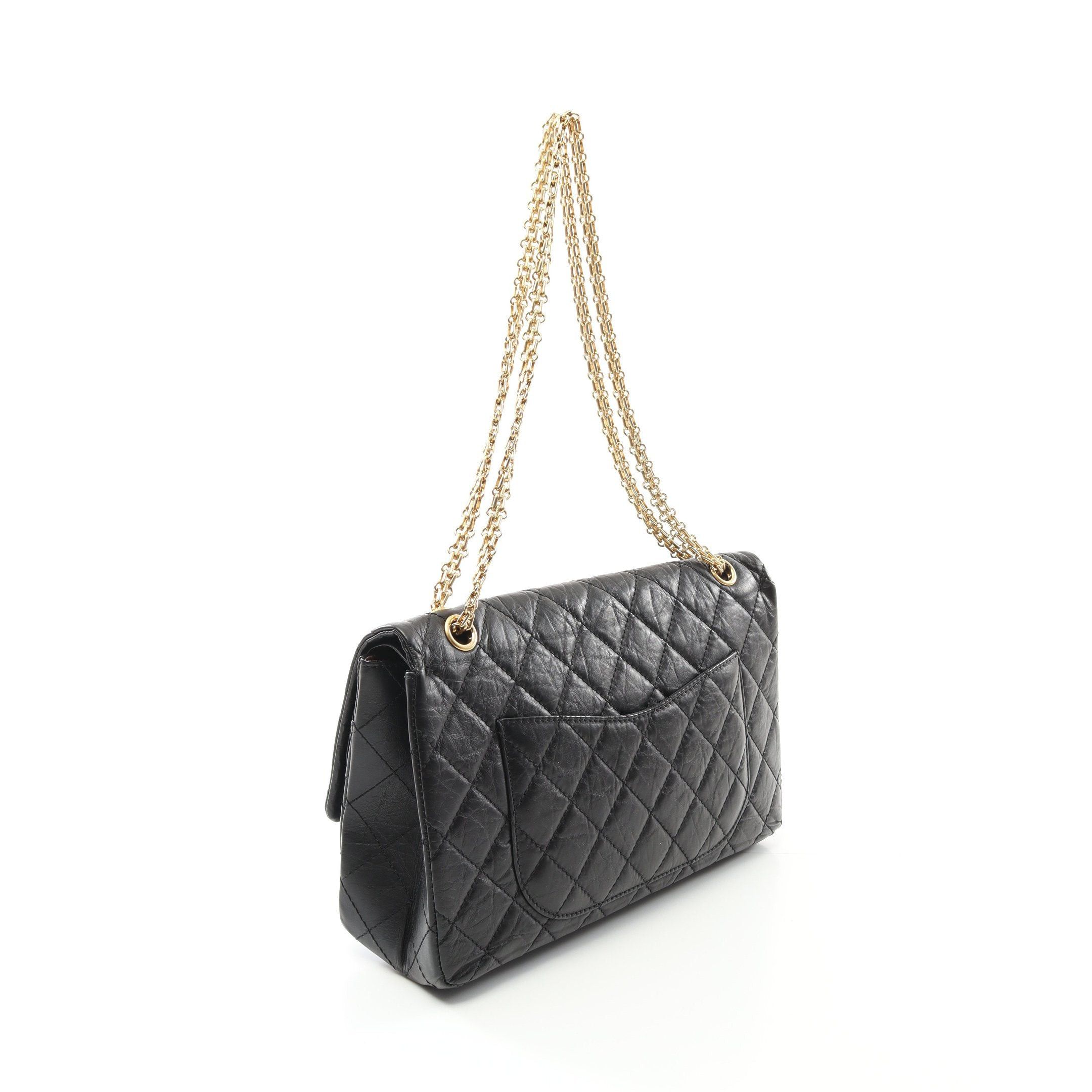 Chanel Chanel 2.55 Matelasse Maxi Double Flap Chain Shoulder Bag Aged Calfskin Black Gold Hardware Size ONE SIZE - 2 Thumbnail