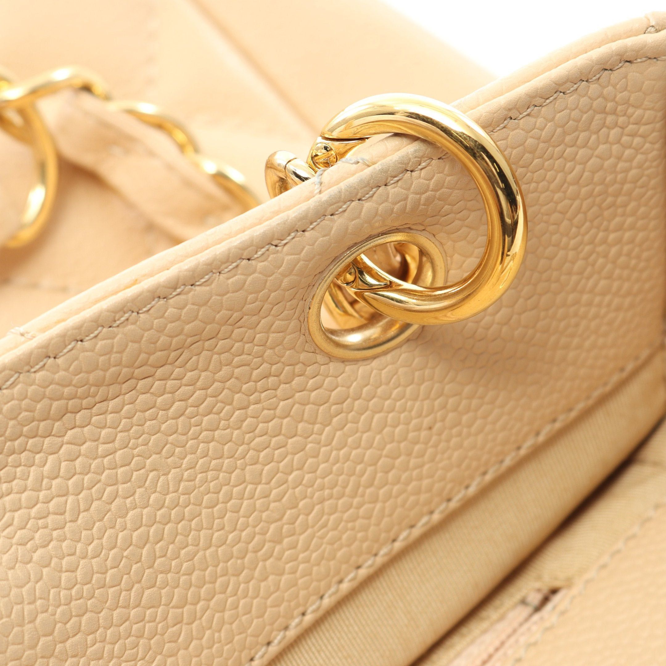 Chanel Chanel Matelasse Pst Chain Shoulder Bag Tote Caviar Skin Beige Gold Hardware Size ONE SIZE - 10 Thumbnail