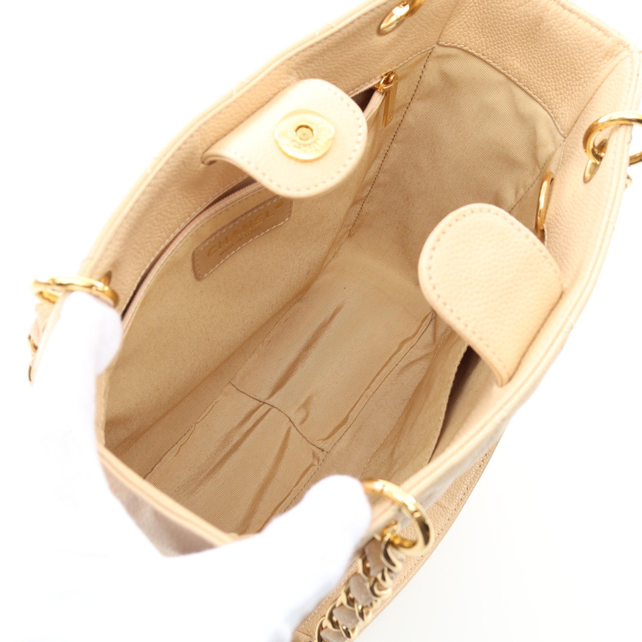 Chanel Chanel Matelasse Pst Chain Shoulder Bag Tote Caviar Skin Beige Gold Hardware Size ONE SIZE - 3 Thumbnail