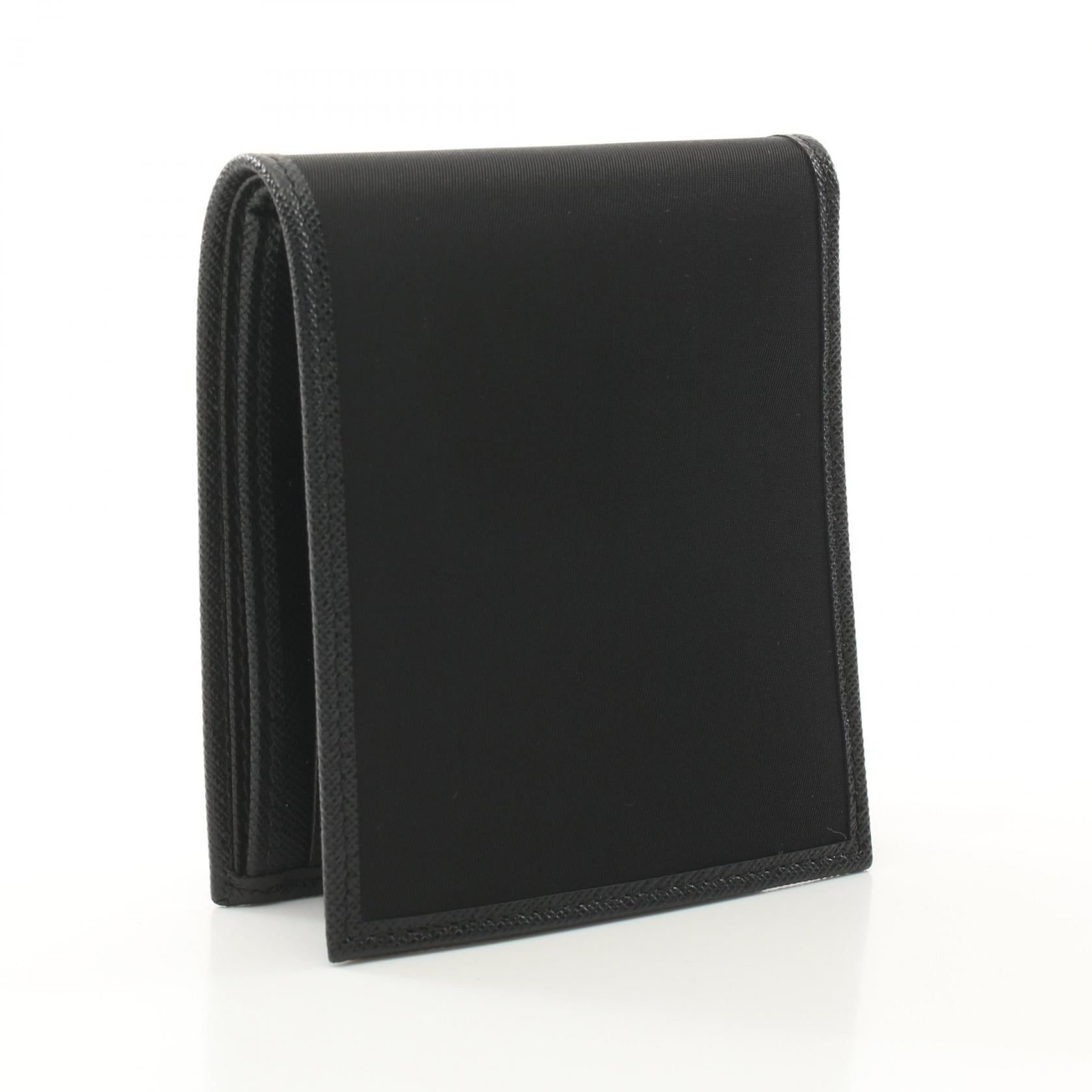 Prada Prada Bi-Fold Wallet Nylon Saffiano Leather Black Size ONE SIZE - 2 Thumbnail