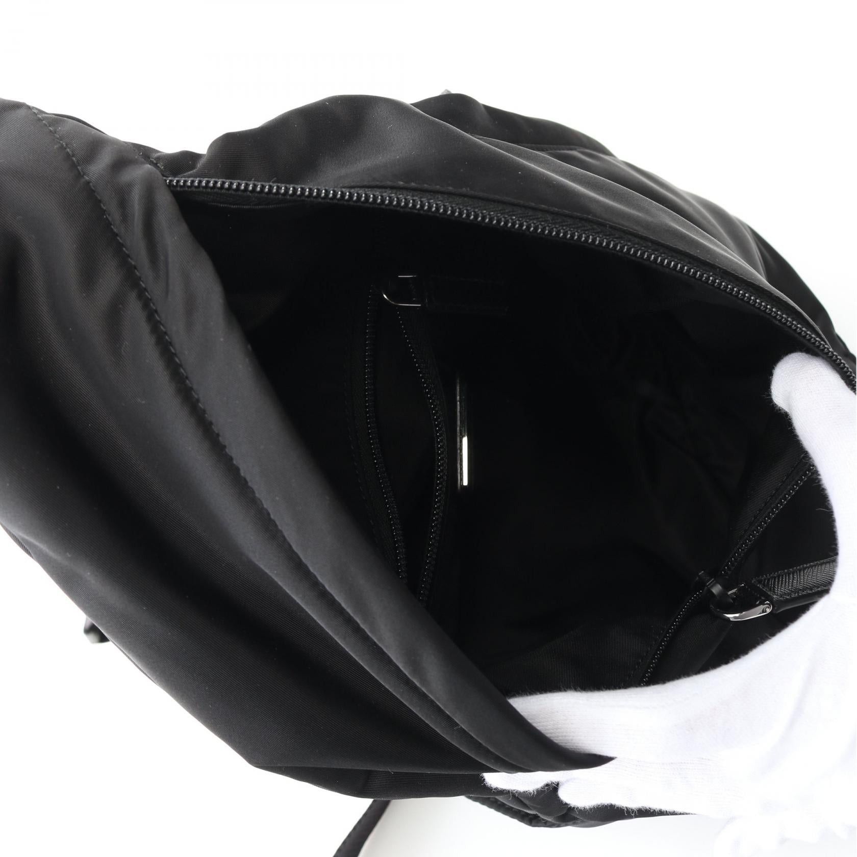 Prada Prada Tessuto Body Bag Nylon Saffiano Leather Black Size ONE SIZE - 3 Thumbnail