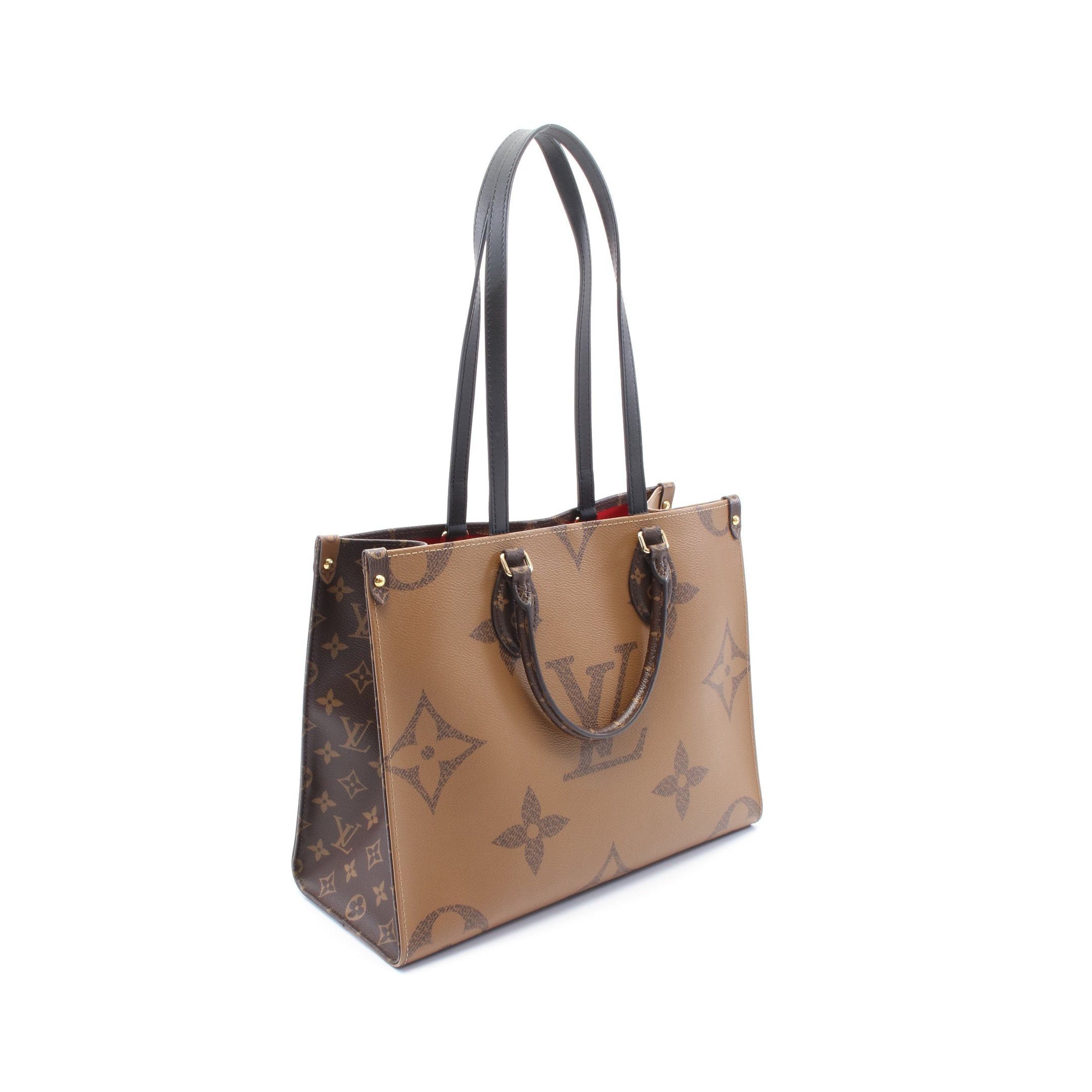 Louis Vuitton Louis Vuitton On-The-Go Mm Monogram Giant Reverse Shoulder Bag Tote Leather Brown Beige Size ONE SIZE - 2 Thumbnail