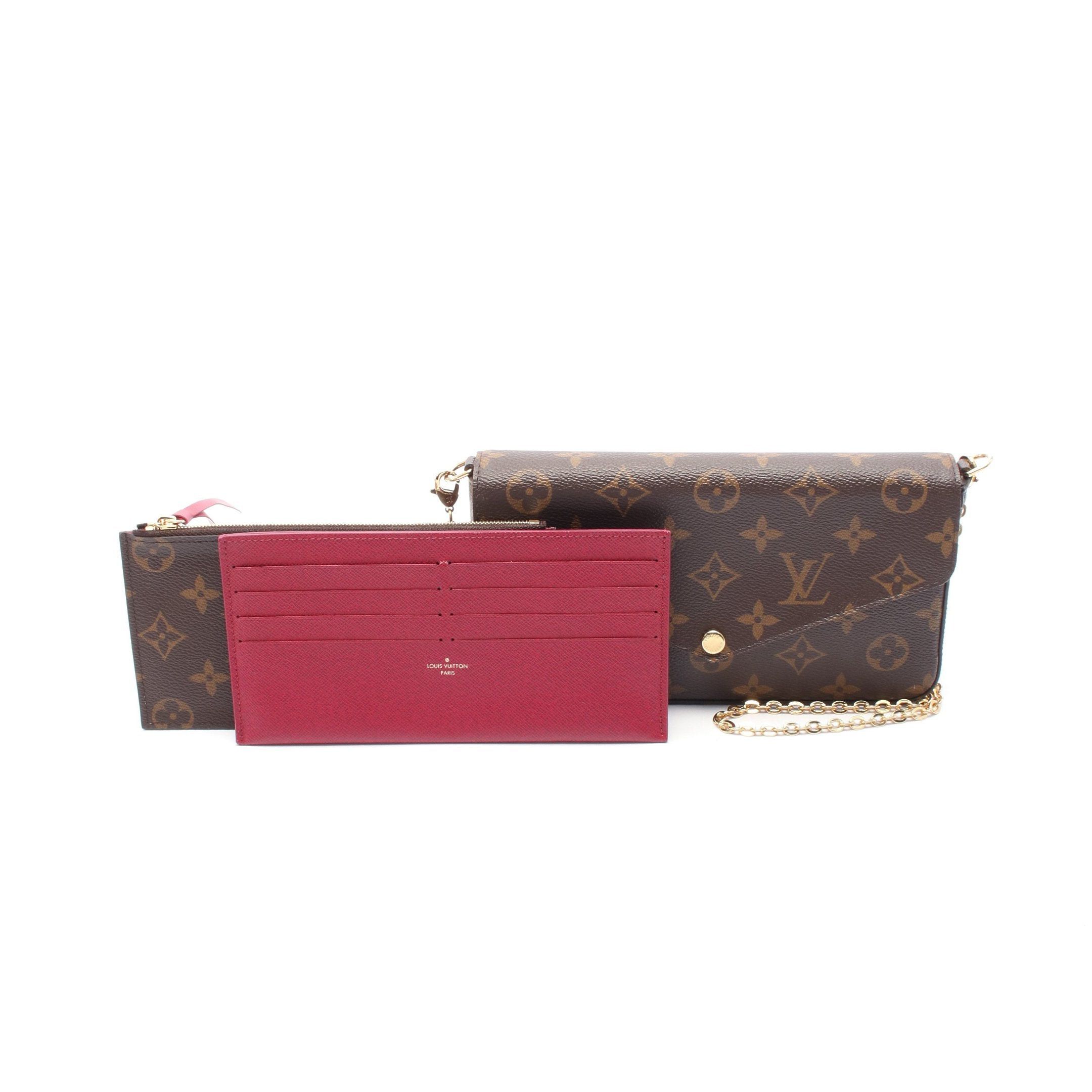 Louis Vuitton Louis Vuitton Pochette Felicie Monogram Fuchsia Chain Shoulder Bag Brown Size ONE SIZE - 5 Thumbnail