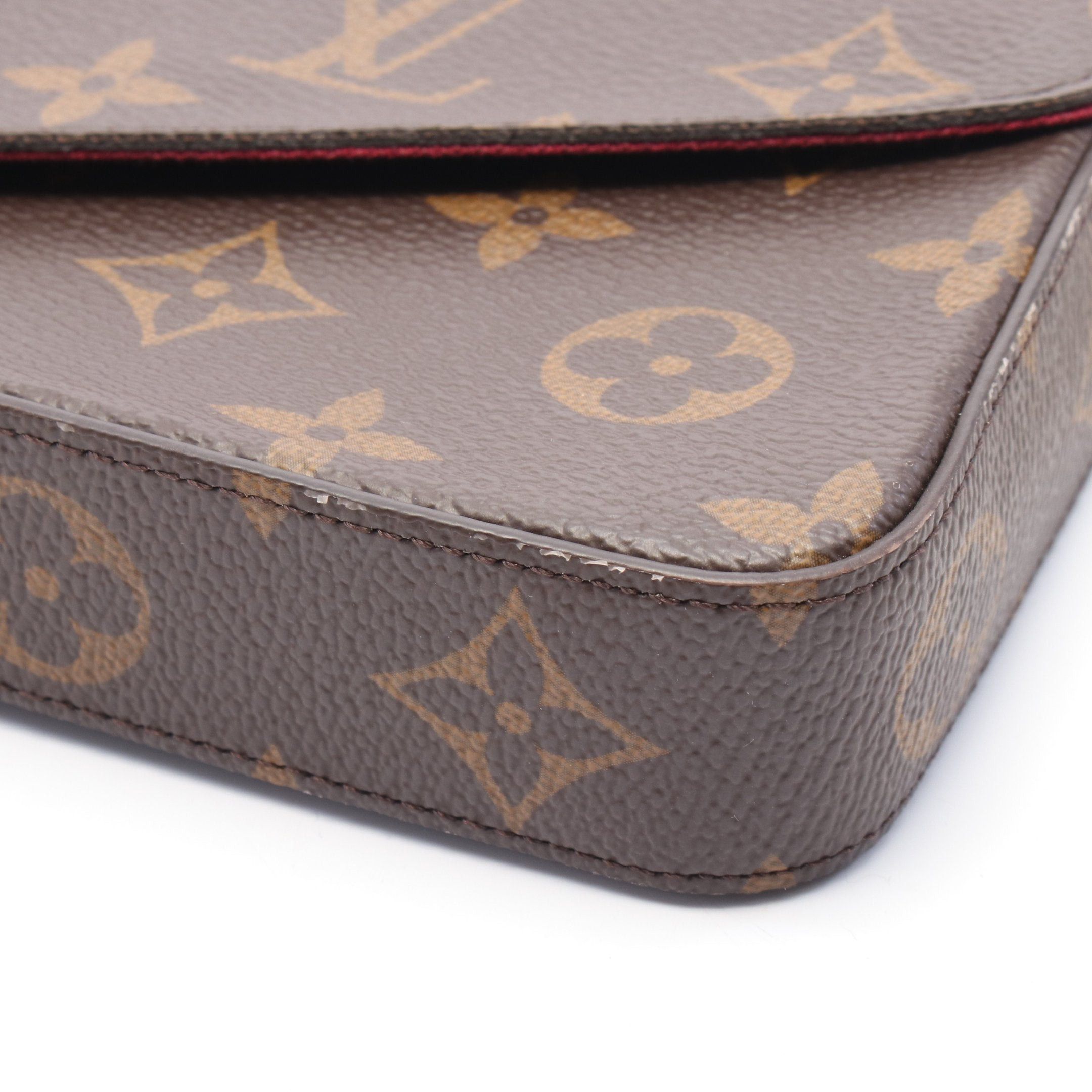 Louis Vuitton Louis Vuitton Pochette Felicie Monogram Fuchsia Chain Shoulder Bag Brown Size ONE SIZE - 6 Thumbnail