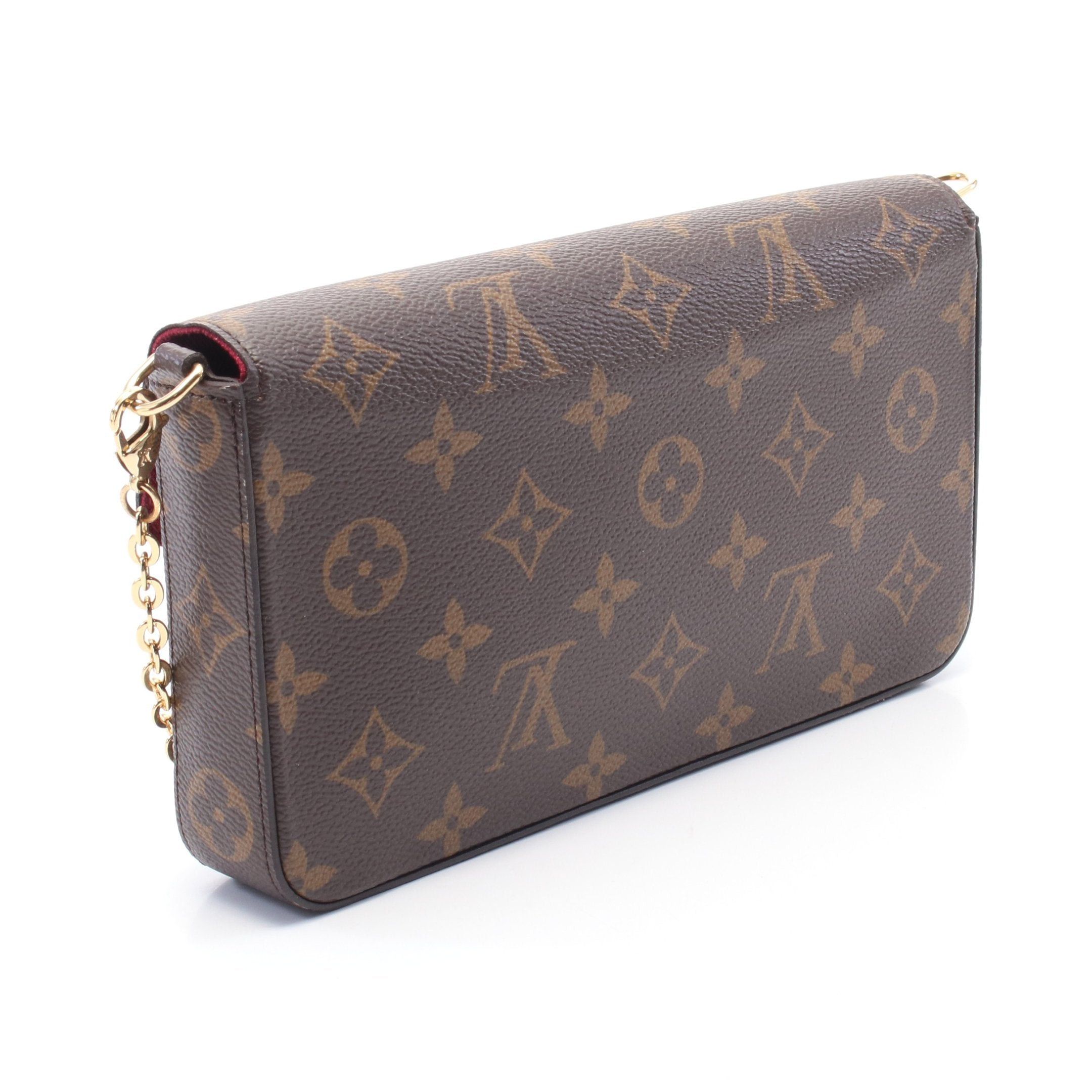 Louis Vuitton Louis Vuitton Pochette Felicie Monogram Fuchsia Chain Shoulder Bag Brown Size ONE SIZE - 2 Thumbnail