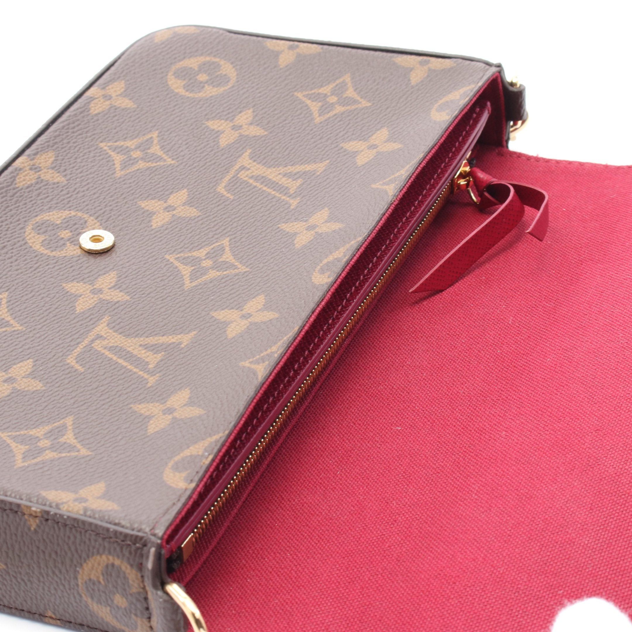 Louis Vuitton Louis Vuitton Pochette Felicie Monogram Fuchsia Chain Shoulder Bag Brown Size ONE SIZE - 7 Thumbnail