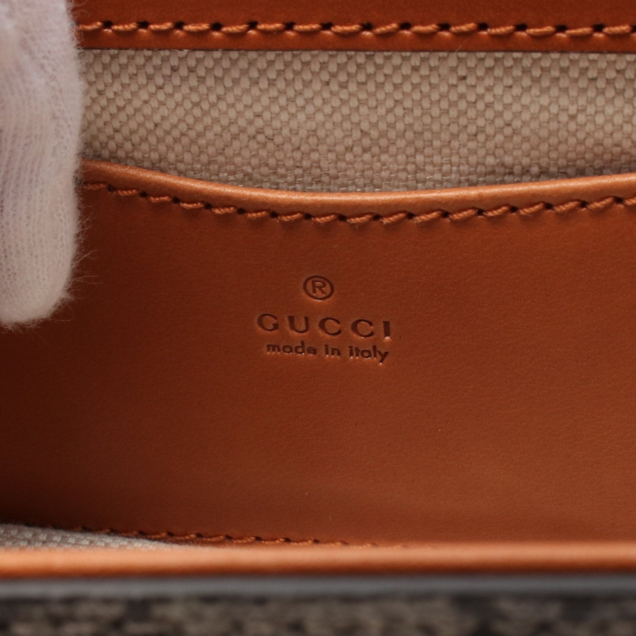 Gucci Gucci Bamboo 1947 Mini Belt Bag Body Waist Leather Beige Dark Brown Size ONE SIZE - 4 Thumbnail