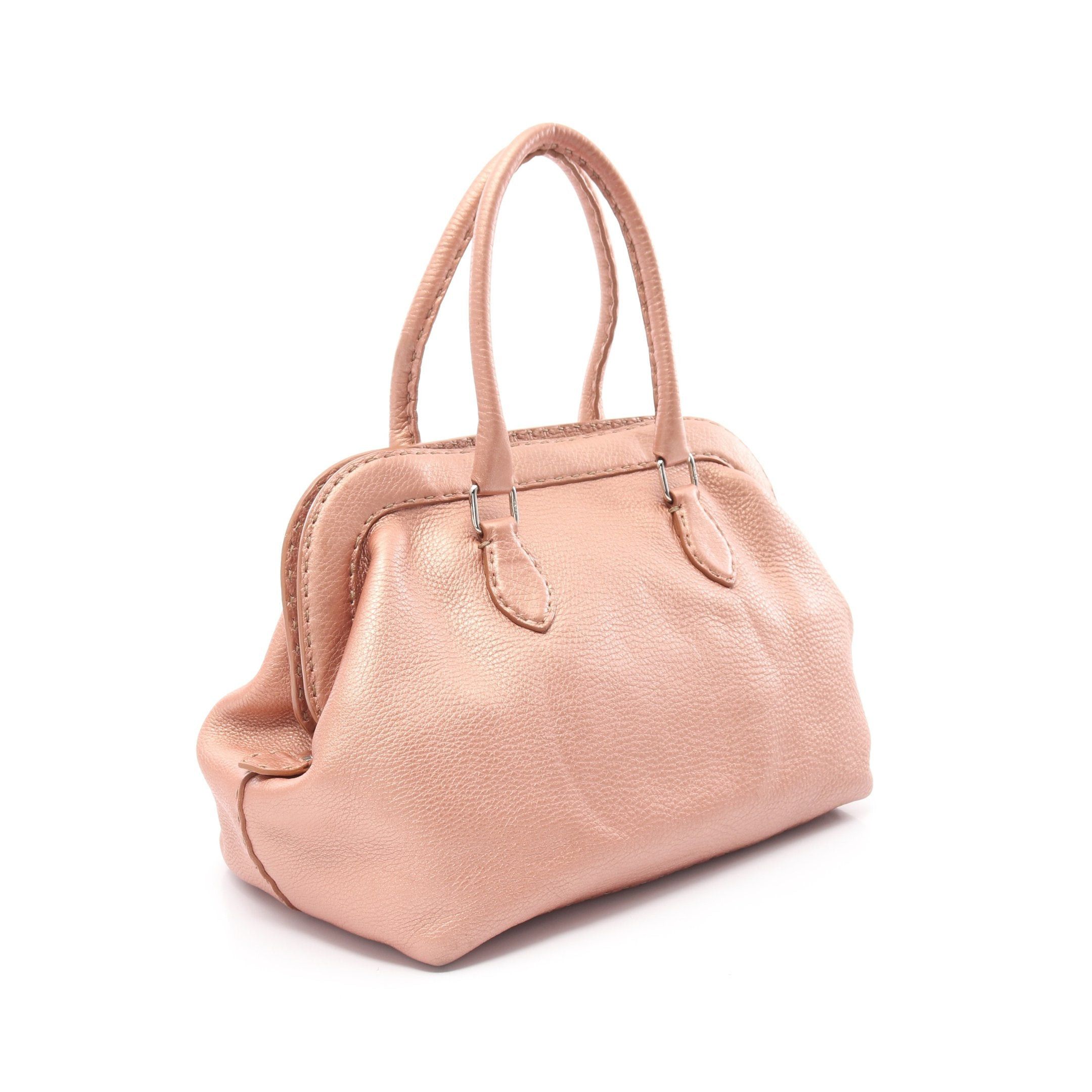 Fendi Fendi Selleria Doctor'S Bag Handbag Leather Pink Metallic Size ONE SIZE - 2 Thumbnail