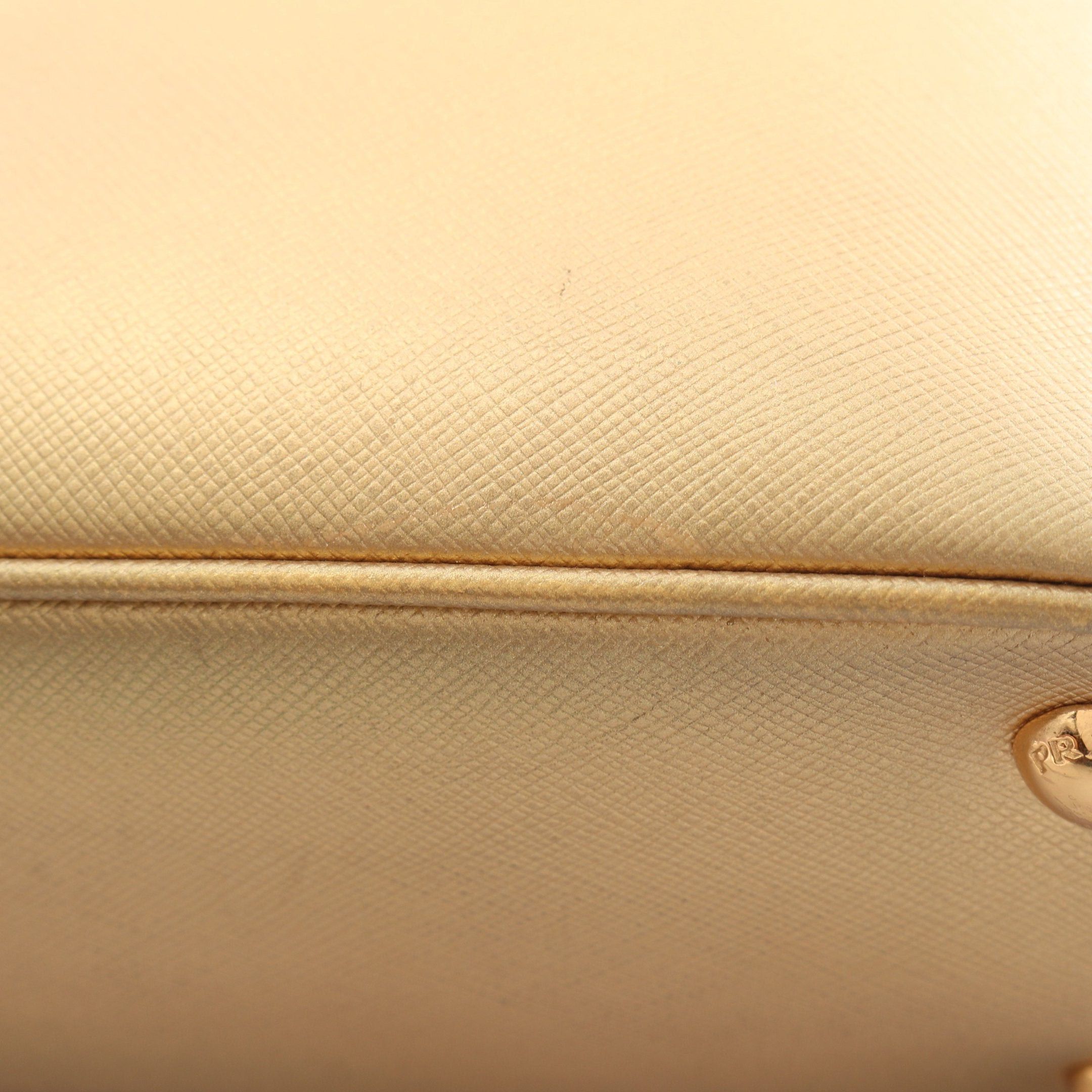 Prada Handbag Saffiano Leather Gold