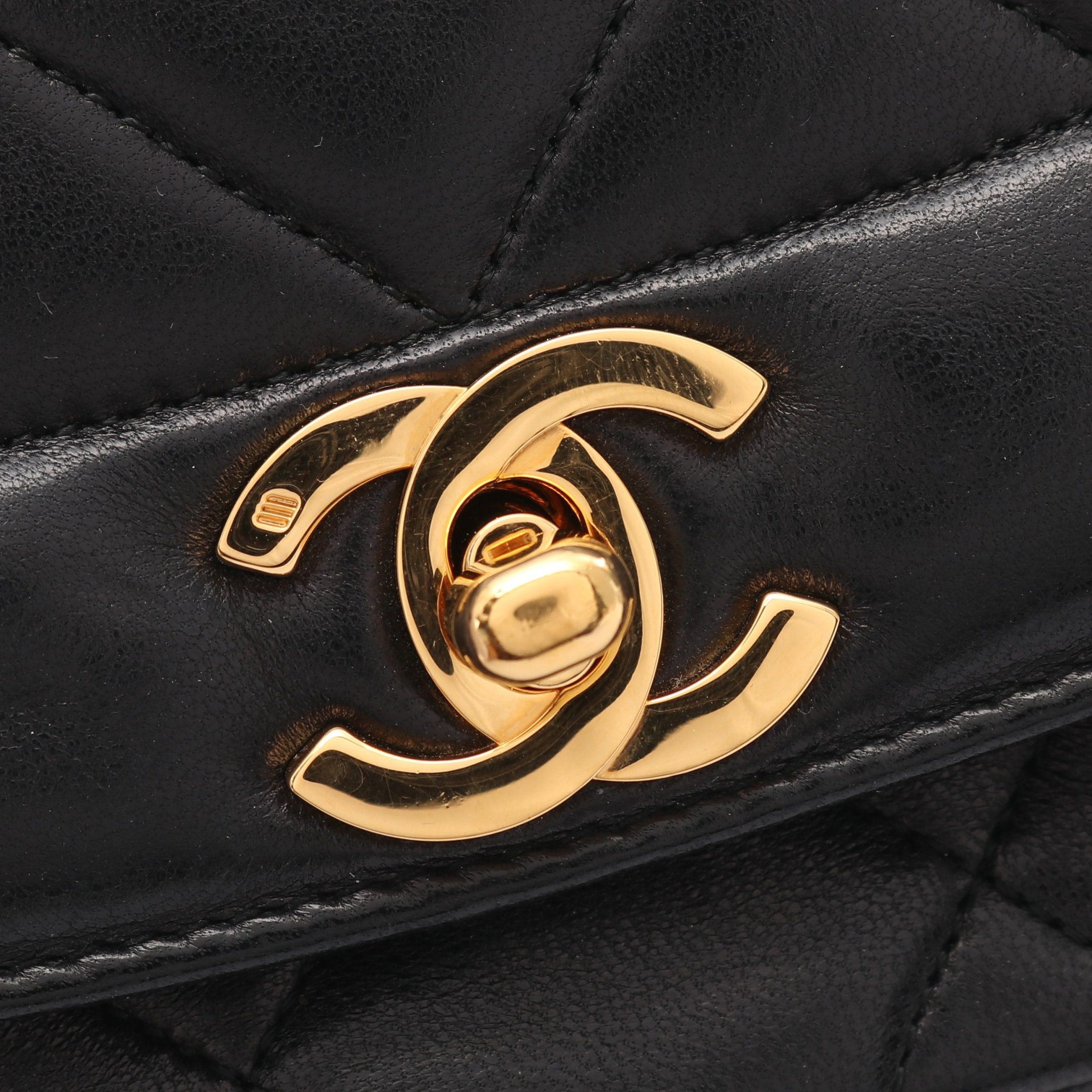 Chanel Chanel Matelasse Diana Flap Chain Shoulder Bag Lambskin Black Gold Hardware Size ONE SIZE - 7 Thumbnail