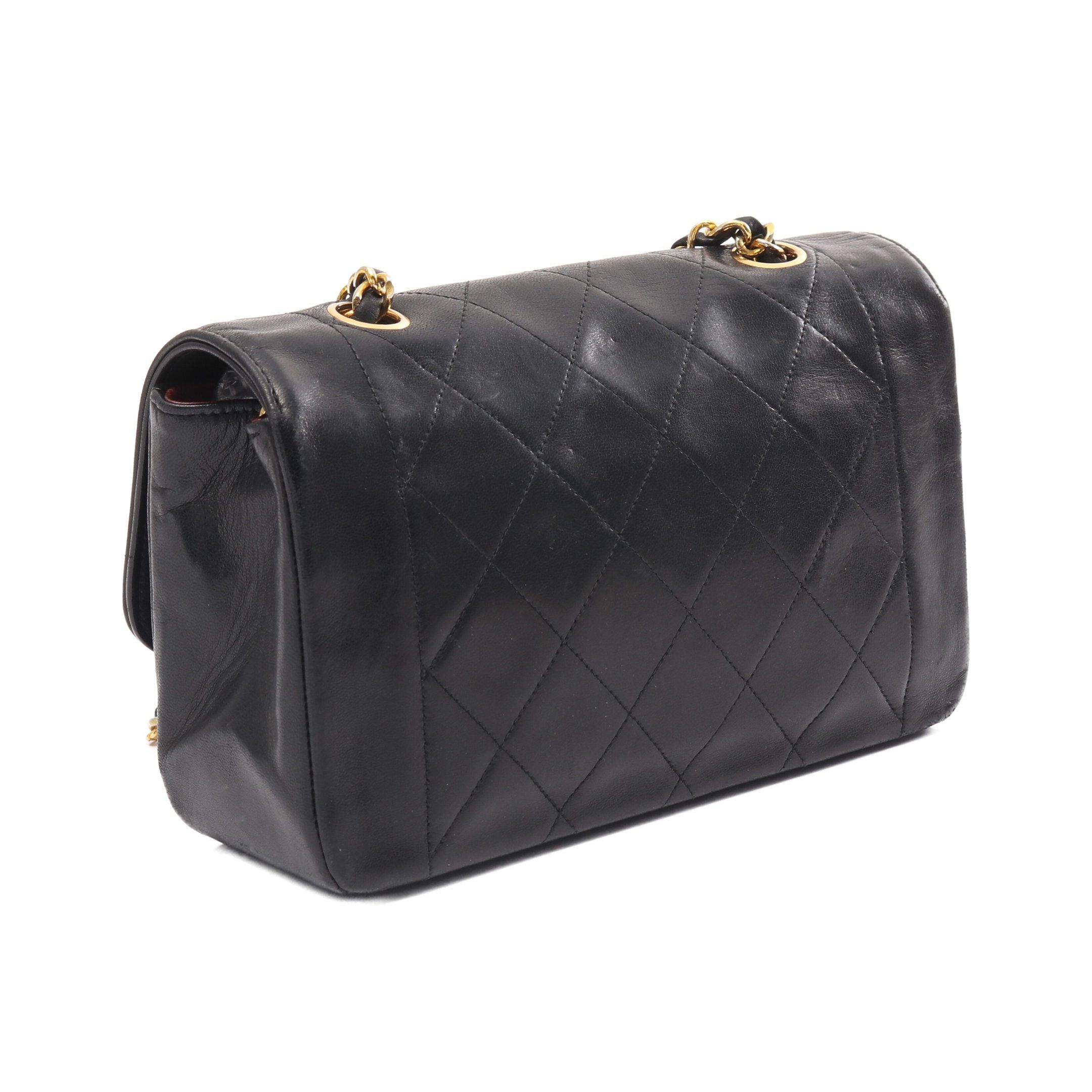 Chanel Chanel Matelasse Diana Flap Chain Shoulder Bag Lambskin Black Gold Hardware Size ONE SIZE - 2 Thumbnail
