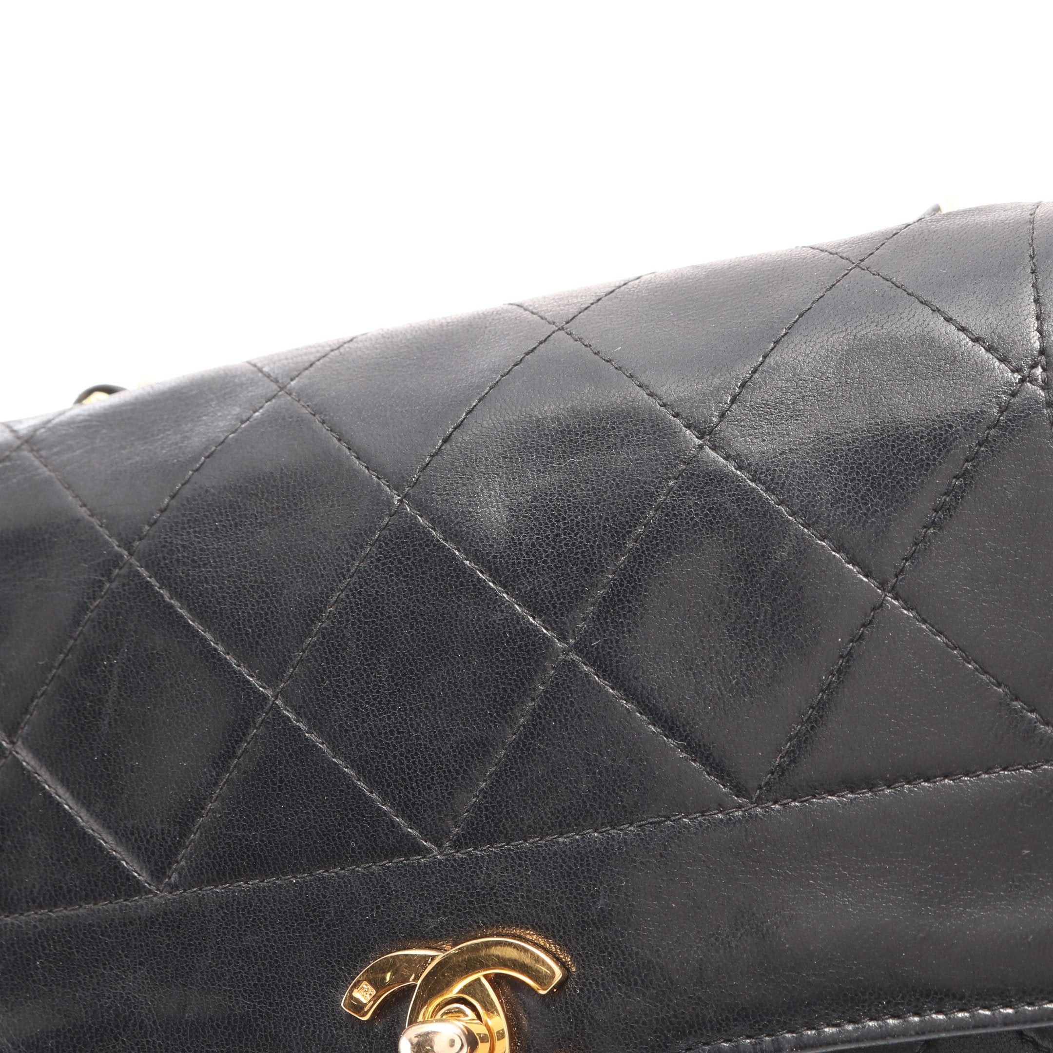 Chanel Chanel Matelasse Diana Flap Chain Shoulder Bag Lambskin Black Gold Hardware Size ONE SIZE - 12 Thumbnail
