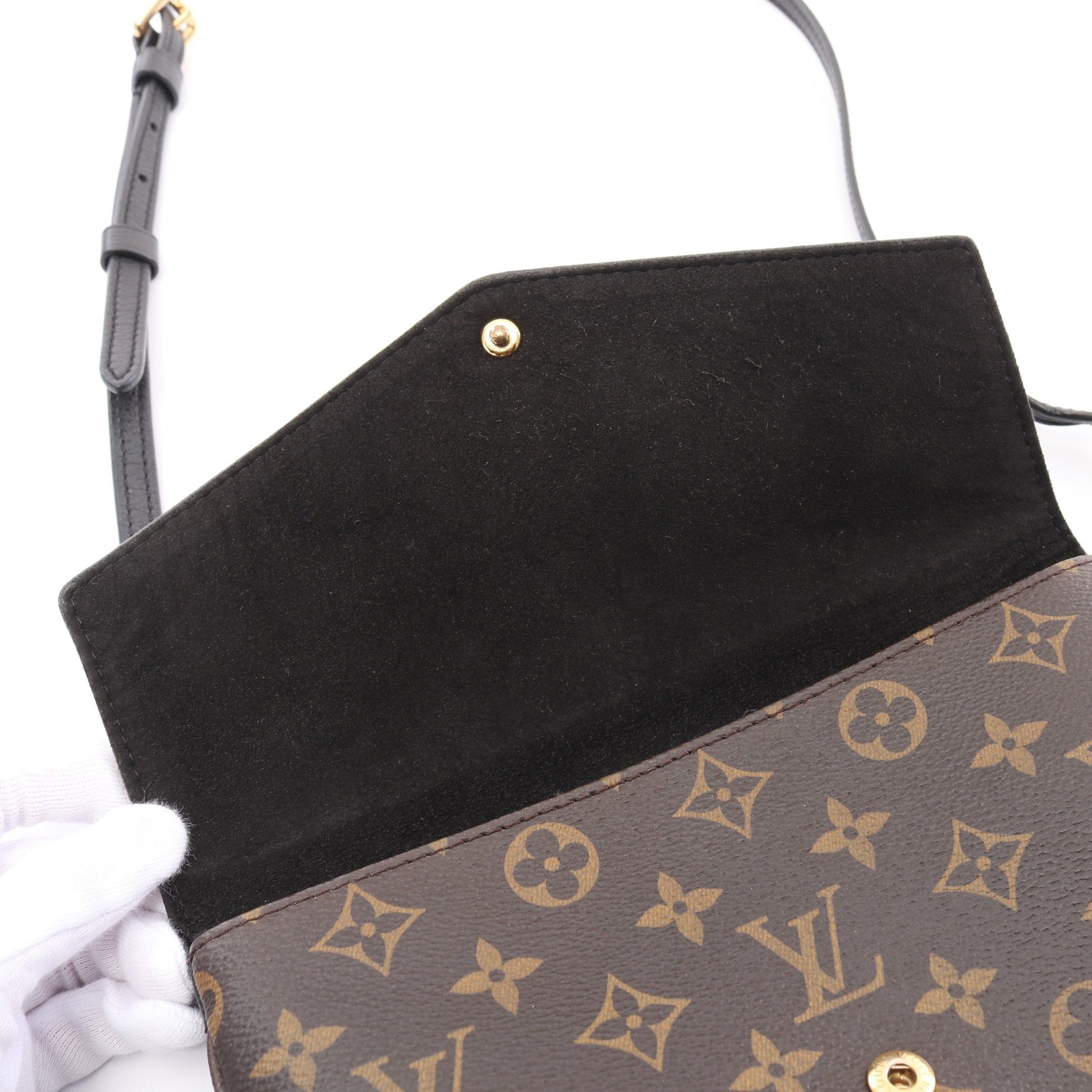 Louis Vuitton Louis Vuitton Twice Monogram Noir Shoulder Bag Leather Brown Black Size ONE SIZE - 13 Thumbnail