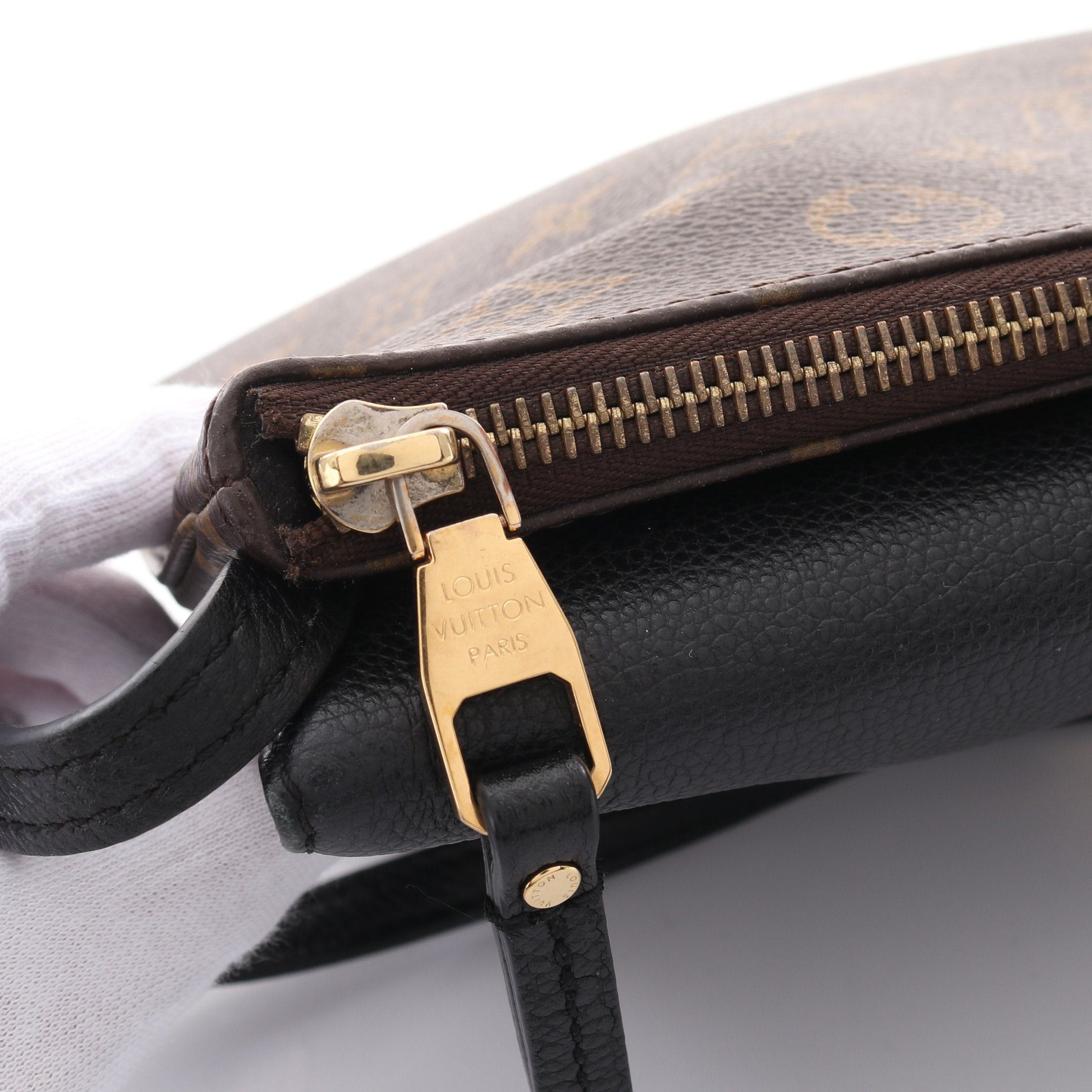 Louis Vuitton Louis Vuitton Twice Monogram Noir Shoulder Bag Leather Brown Black Size ONE SIZE - 7 Thumbnail