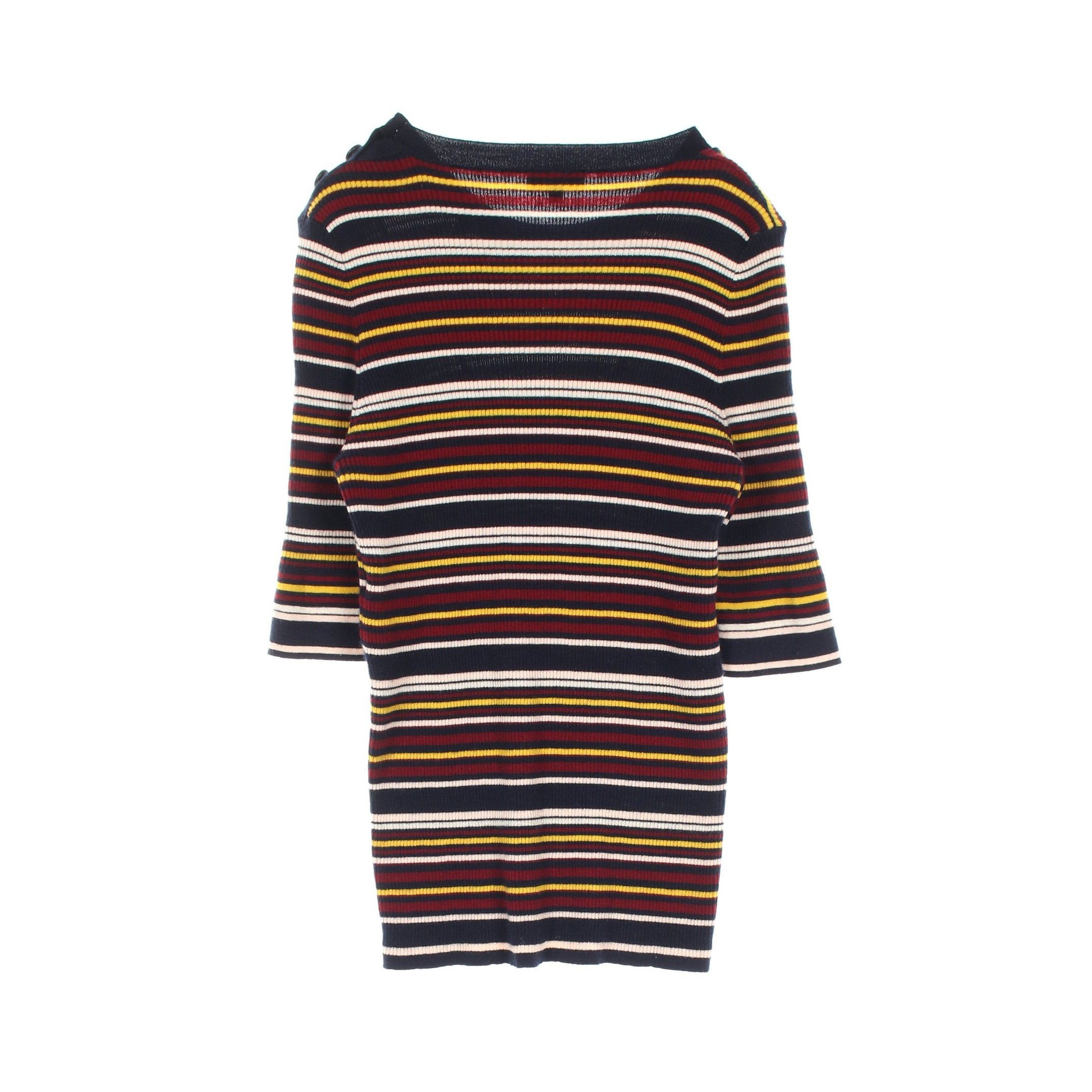 Chanel Chanel Cocomark Button Knit Stripes Cashmere Silk Dark Navy Multicolor Size ONE SIZE - 2 Thumbnail