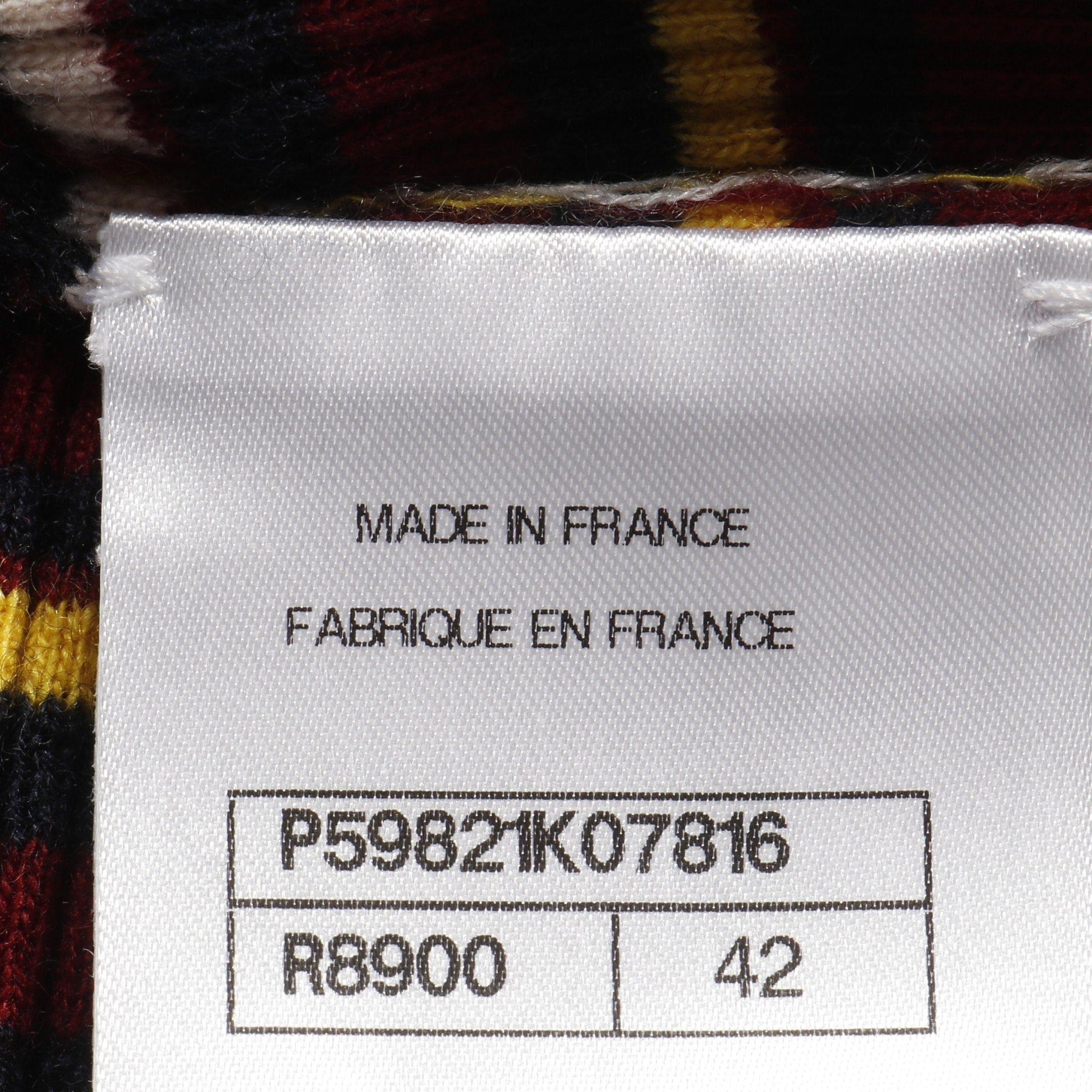 Chanel Chanel Cocomark Button Knit Stripes Cashmere Silk Dark Navy Multicolor Size ONE SIZE - 4 Thumbnail