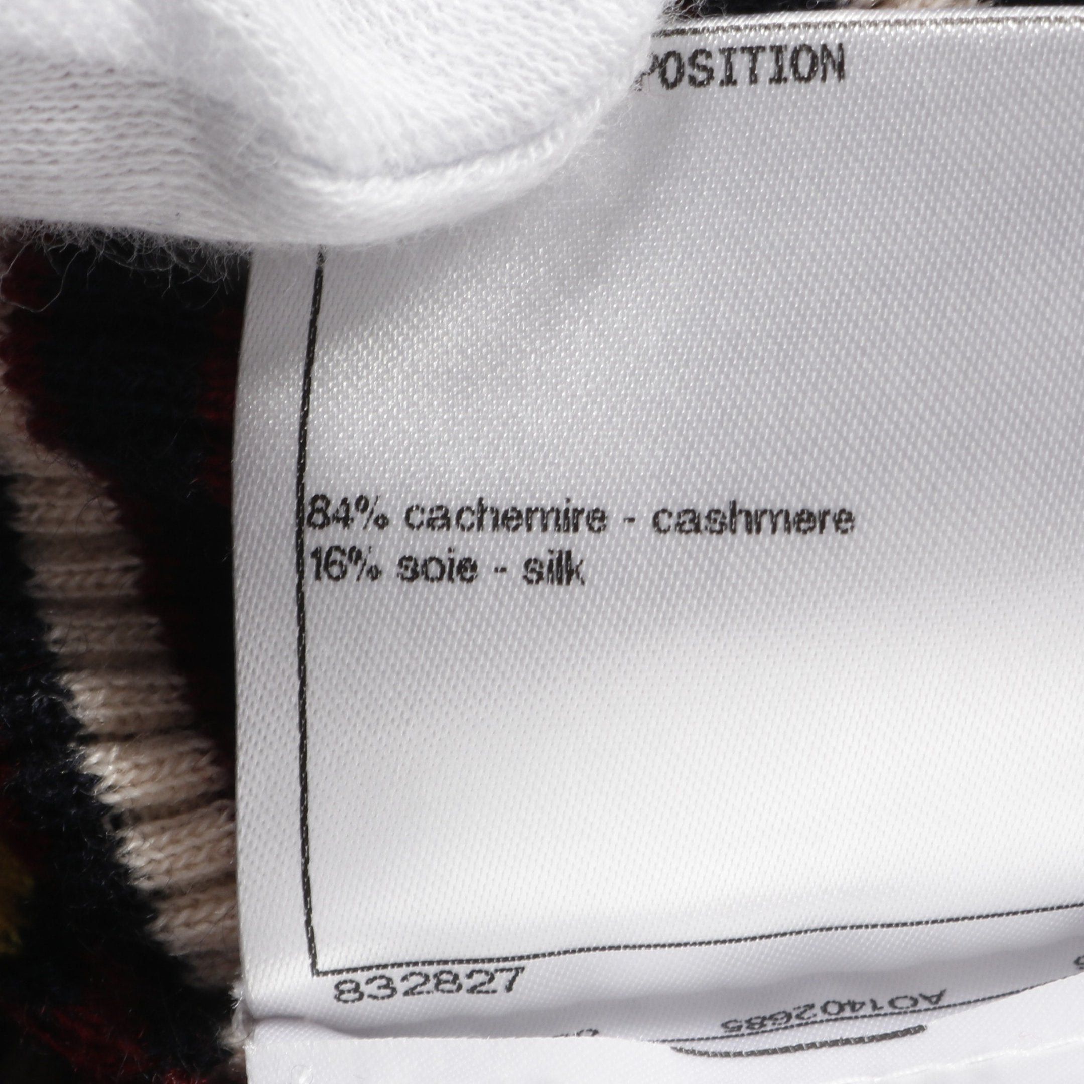 Chanel Chanel Cocomark Button Knit Stripes Cashmere Silk Dark Navy Multicolor Size ONE SIZE - 5 Thumbnail