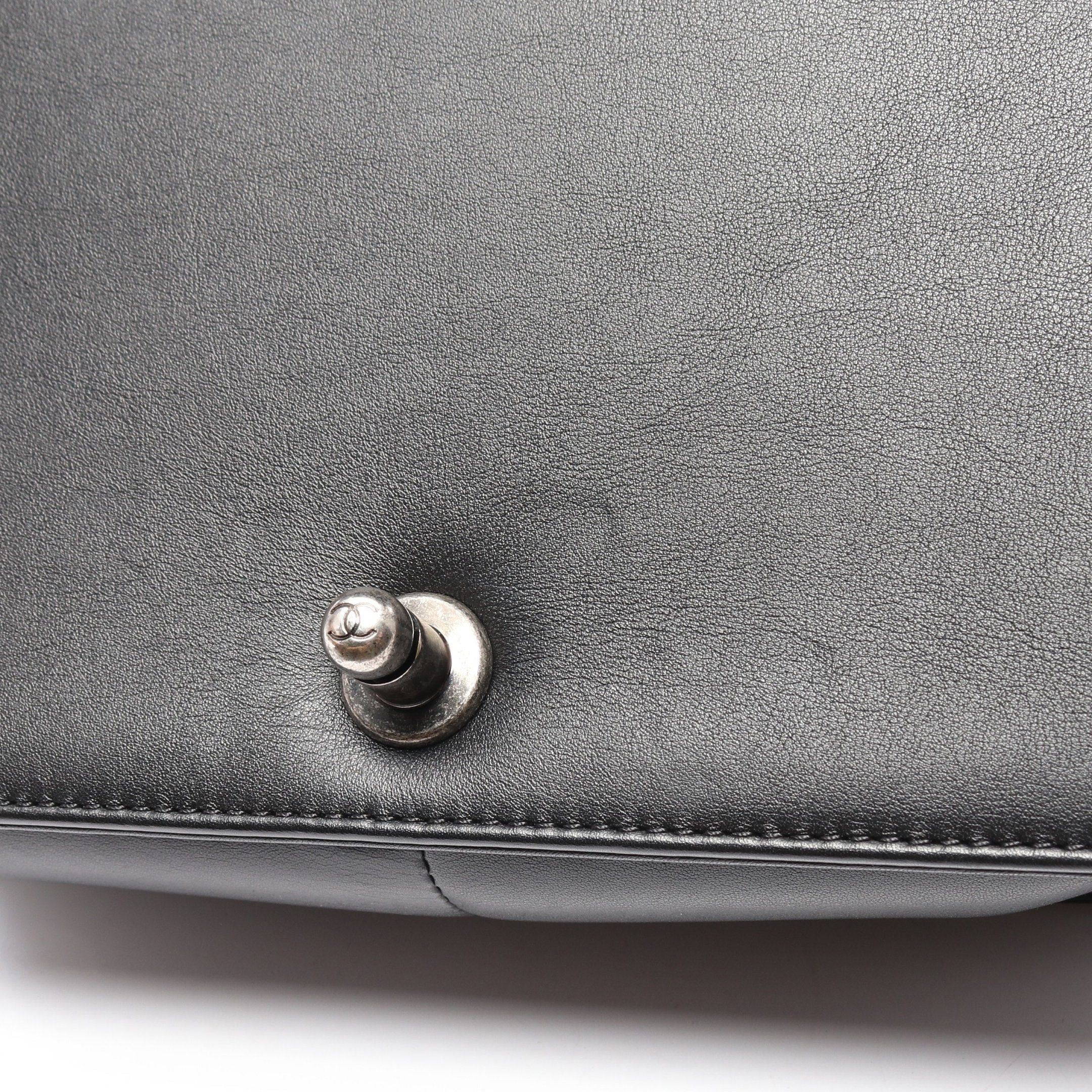 Chanel Chanel Boy Chanel Chain Shoulder Bag Leather Tweed Black White Antique Silver Hardware Size ONE SIZE - 11 Thumbnail