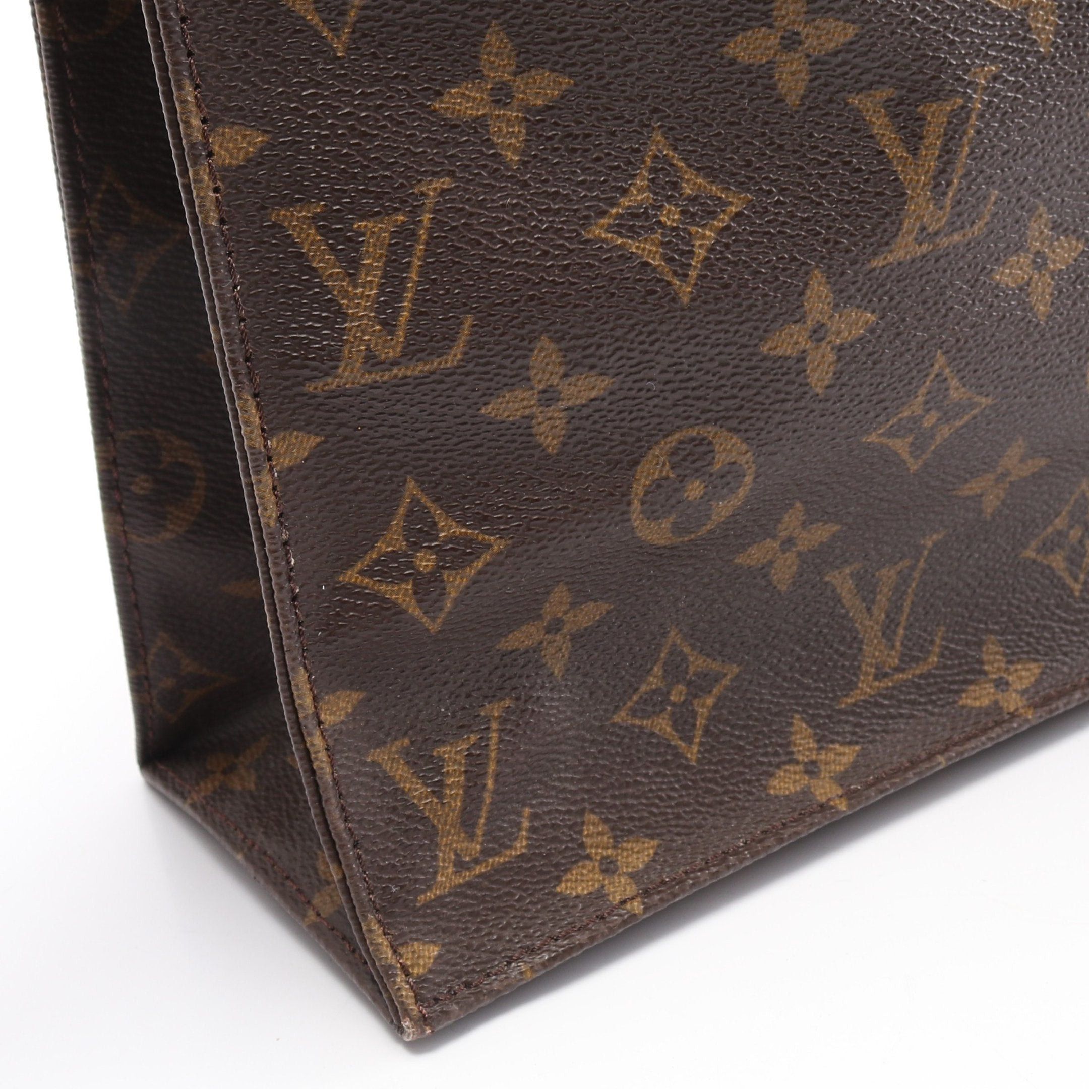 Louis Vuitton Louis Vuitton Sac Plat Monogram Handbag Tote Bag Leather Brown Size ONE SIZE - 10 Thumbnail
