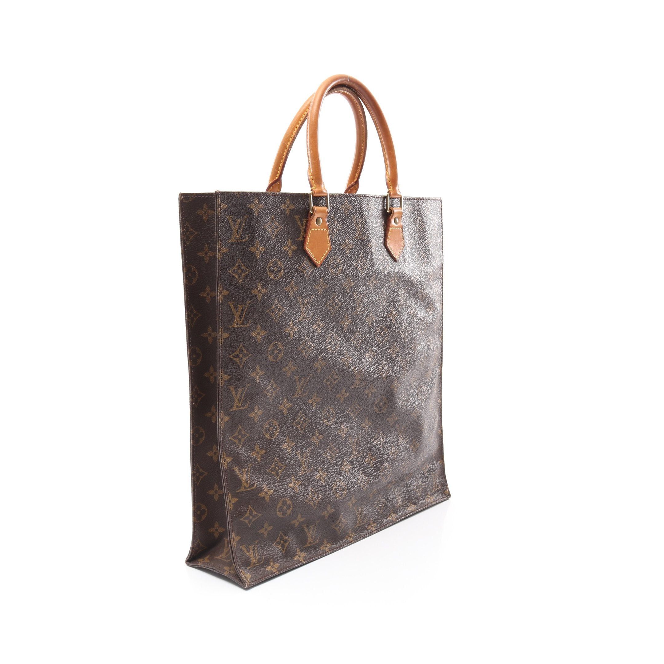 Louis Vuitton Louis Vuitton Sac Plat Monogram Handbag Tote Bag Leather Brown Size ONE SIZE - 2 Thumbnail