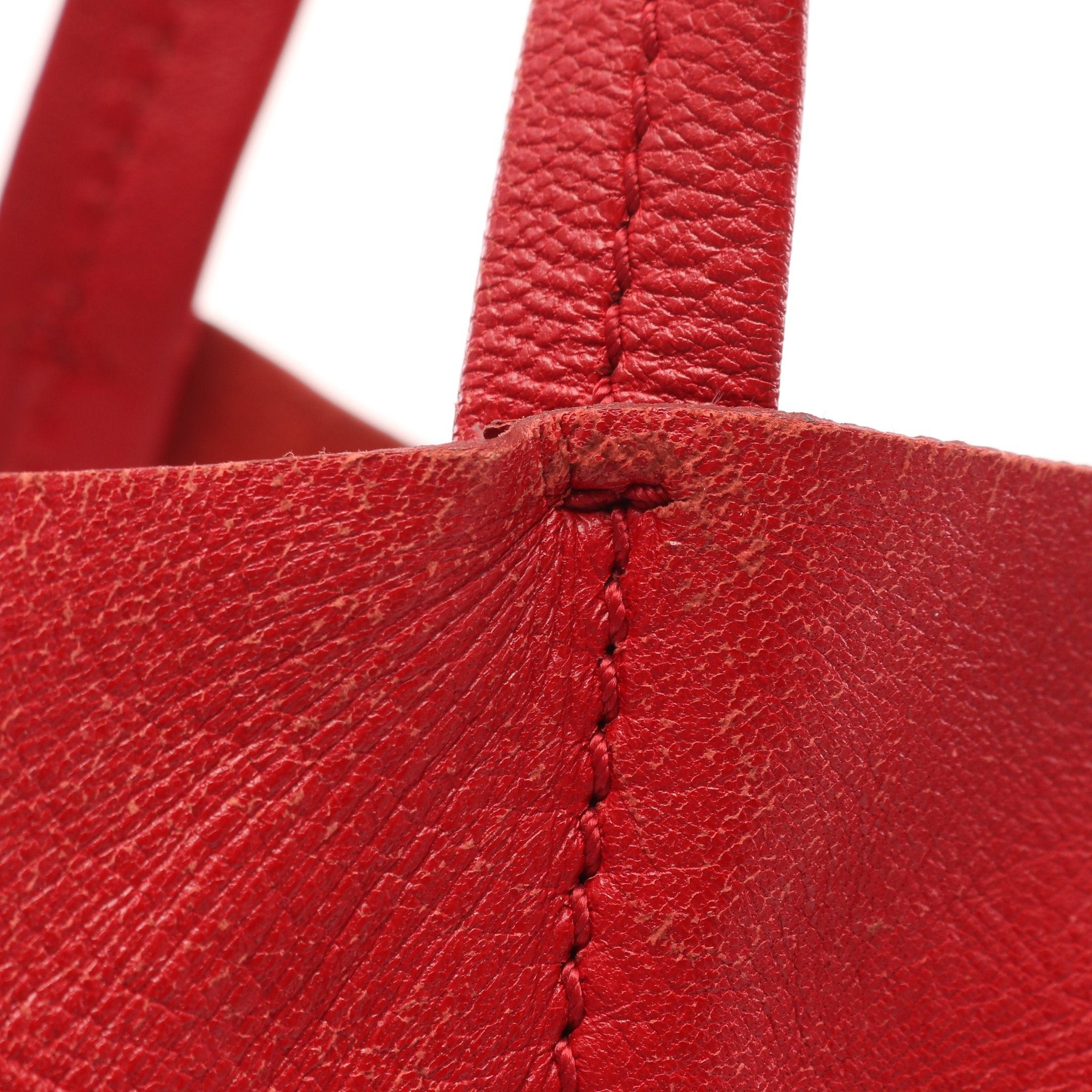 Celine Celine Horizontal Hippopotamus Shoulder Bag Tote Leather Red Size ONE SIZE - 9 Thumbnail