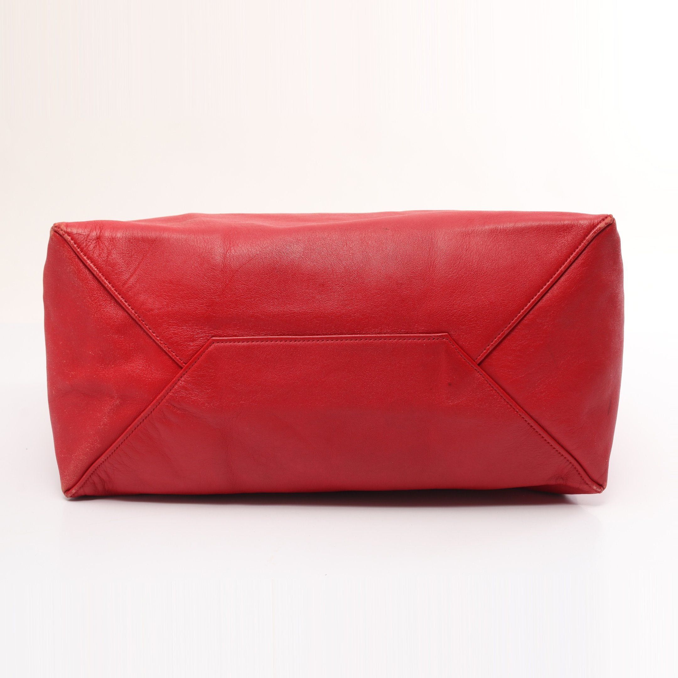 Celine Celine Horizontal Hippopotamus Shoulder Bag Tote Leather Red Size ONE SIZE - 13 Thumbnail