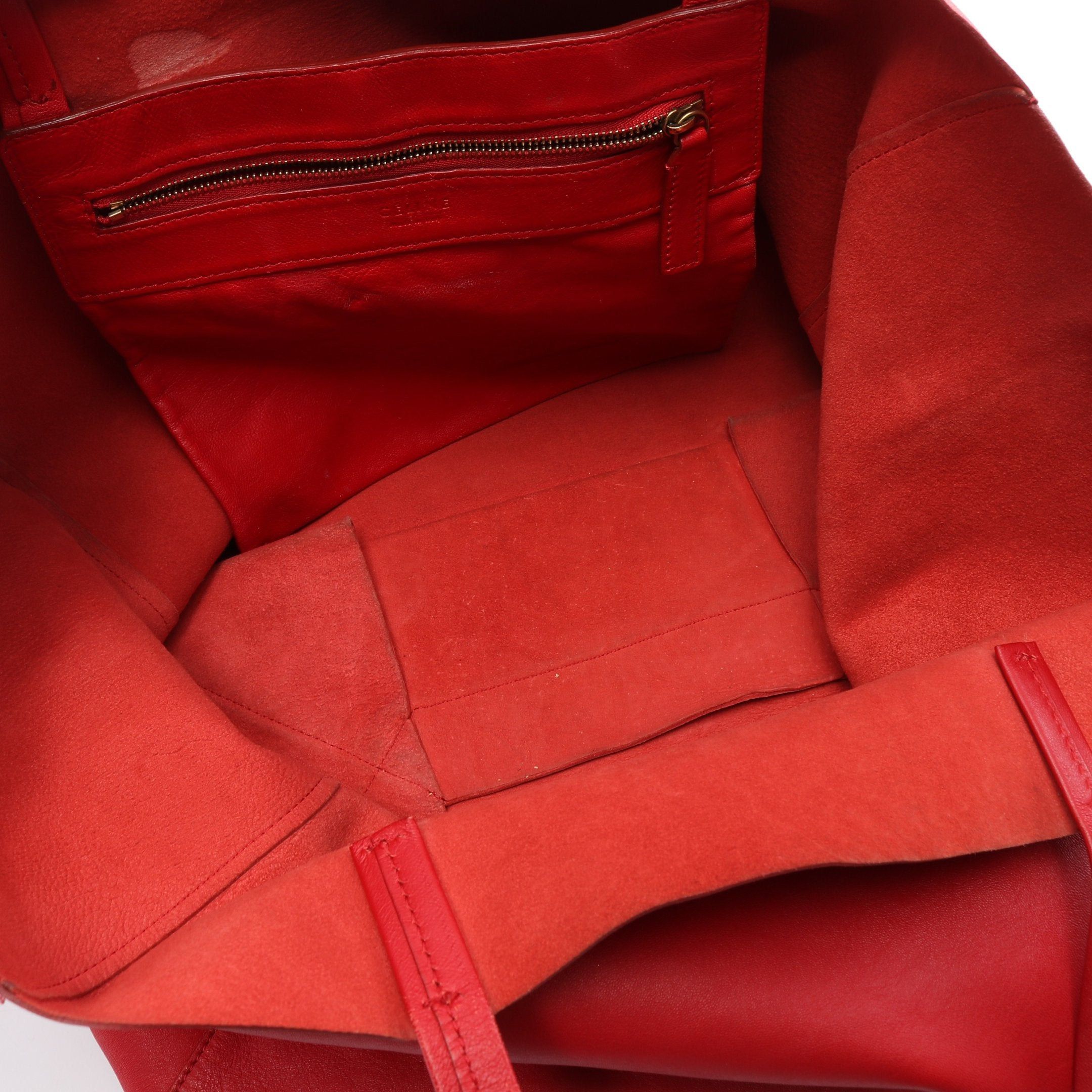 Celine Celine Horizontal Hippopotamus Shoulder Bag Tote Leather Red Size ONE SIZE - 3 Thumbnail