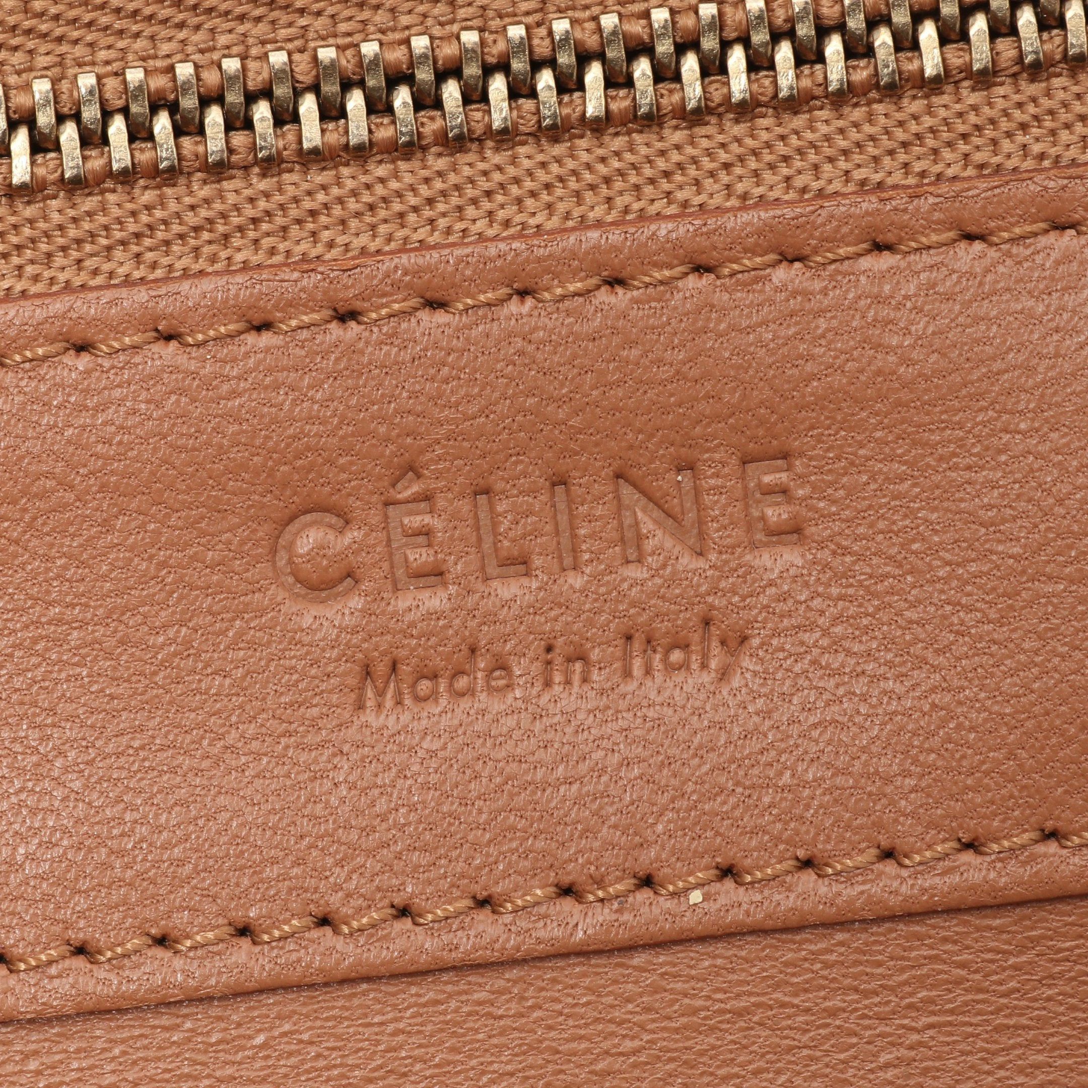 Celine Celine Horizontal Hippopotamus Handbag Tote Bag Leather Light Brown Black Size ONE SIZE - 4 Thumbnail