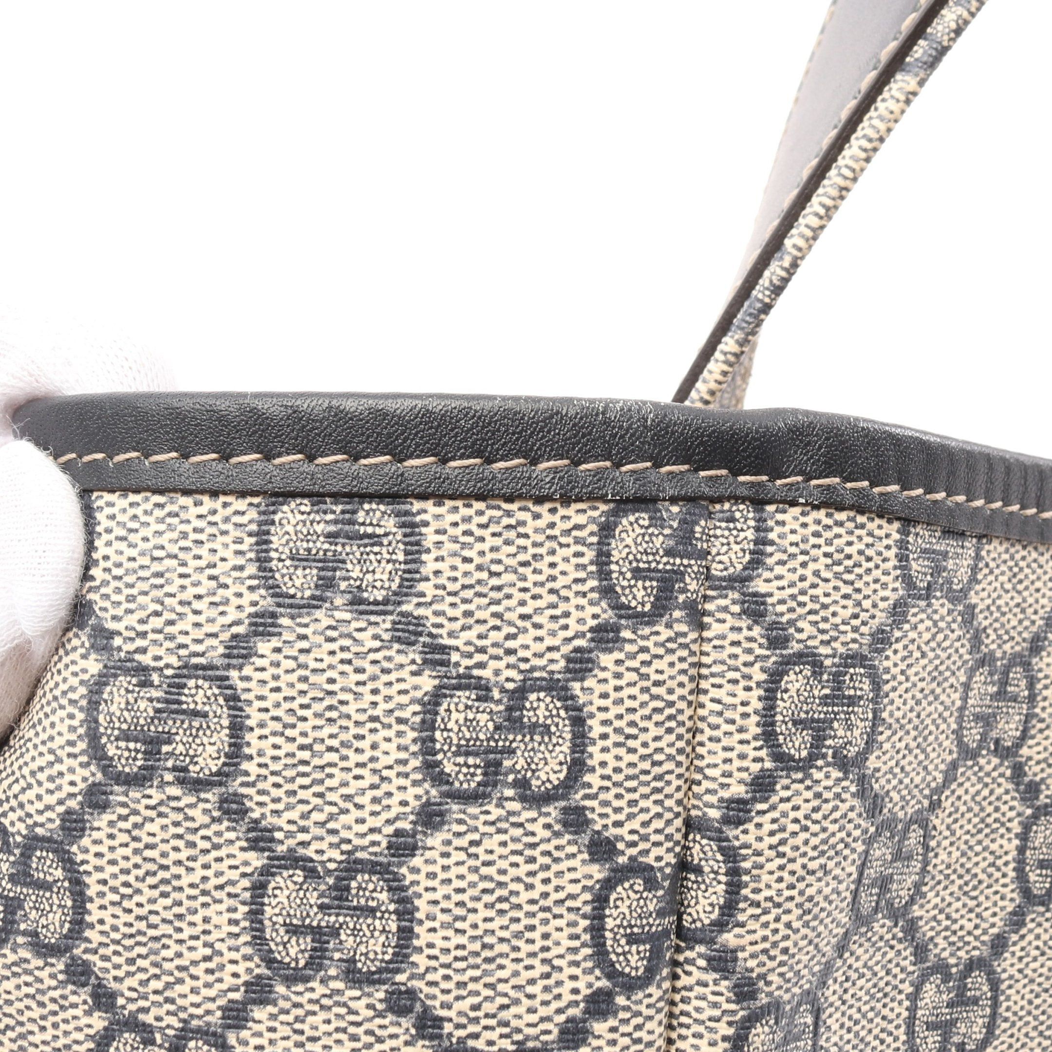 Gucci Gucci Gg Supreme Sherry Line Handbag Tote Bag Leather Gray Ivory Size ONE SIZE - 10 Thumbnail