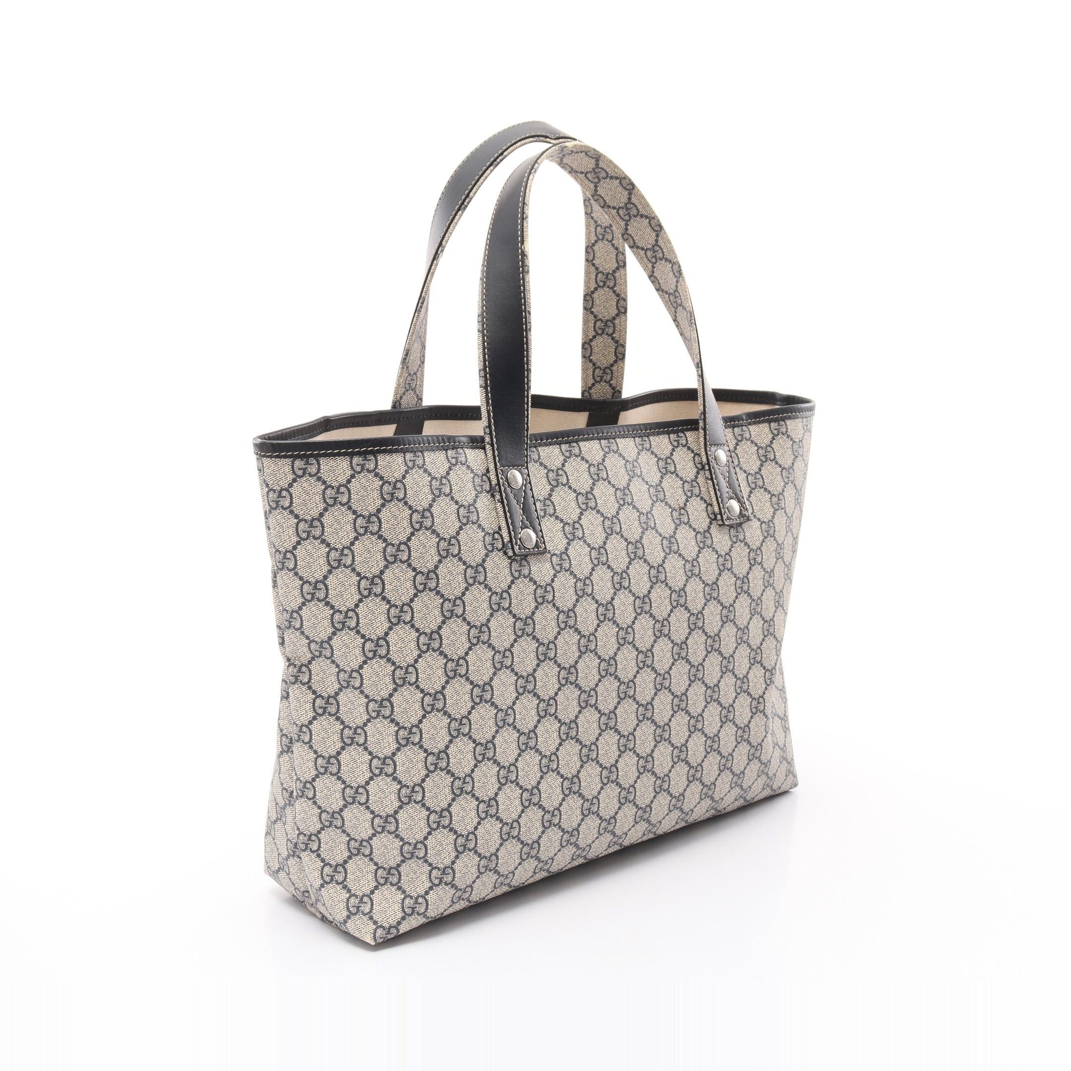 Gucci Gucci Gg Supreme Sherry Line Handbag Tote Bag Leather Gray Ivory Size ONE SIZE - 2 Thumbnail