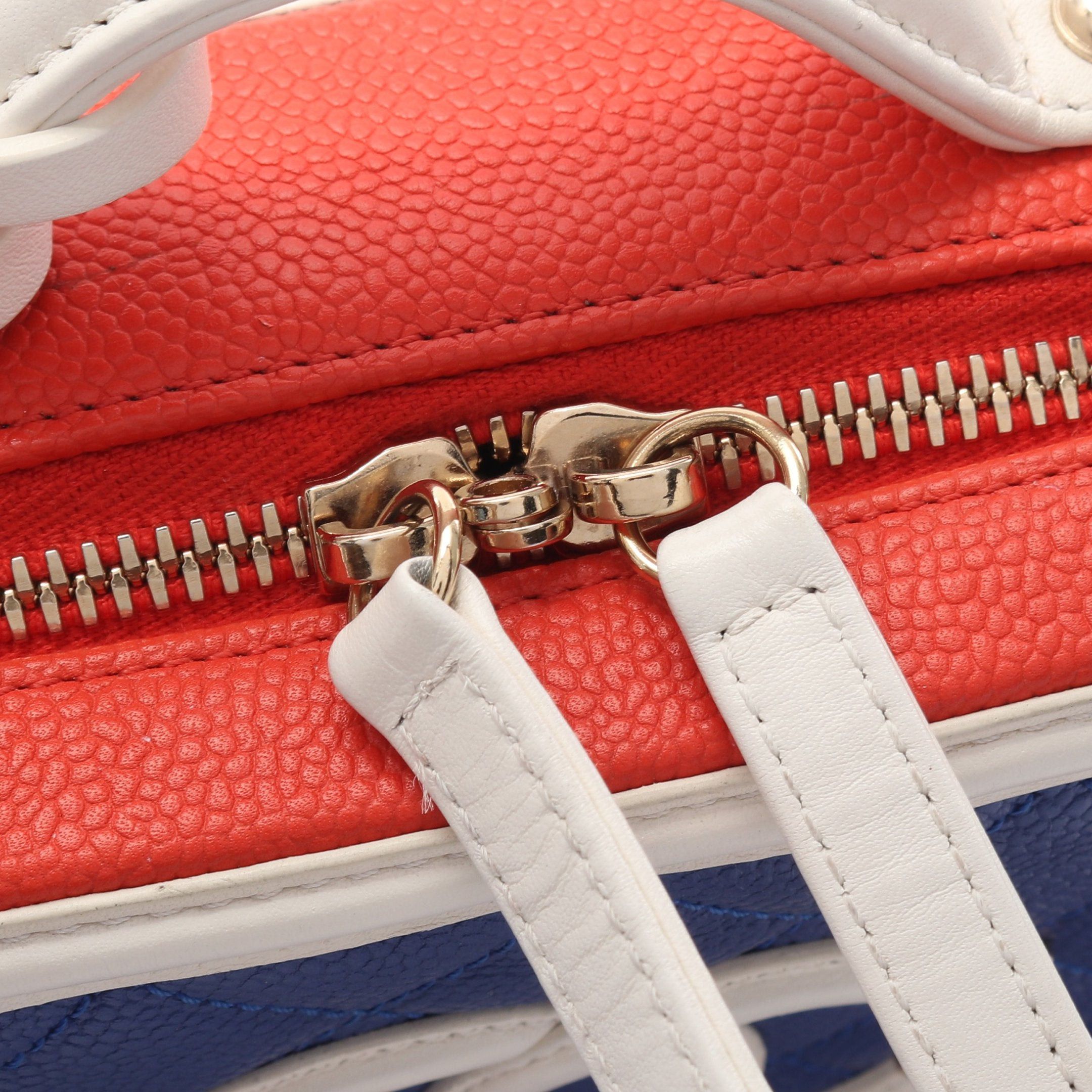 Chanel Chanel Cc Filigree Small Vanity Bag Chain Shoulder Caviar Skin Blue Red White Gold Hardware Size ONE SIZE - 6 Thumbnail