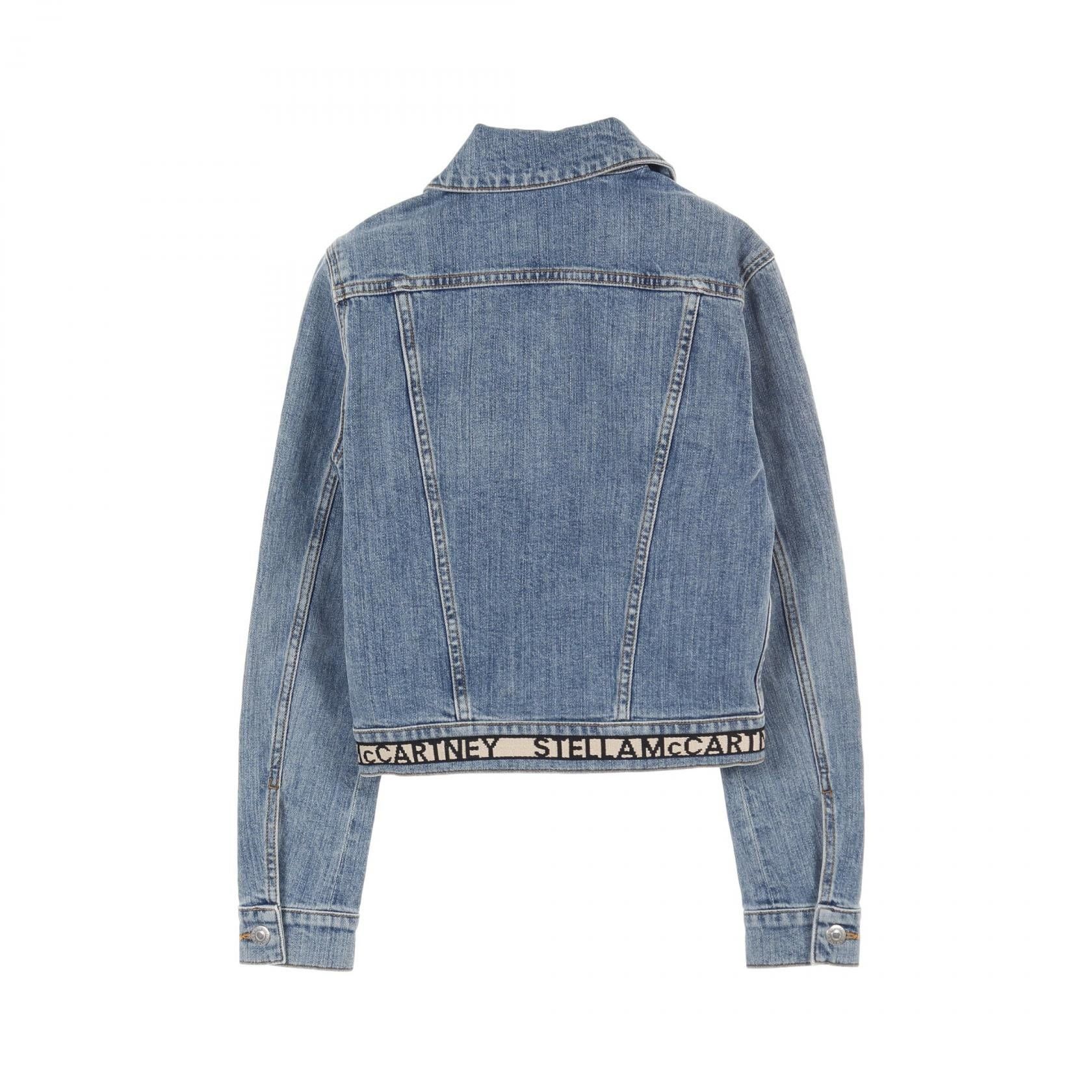 Stella McCartney Stella Mccartney Denim Jacket Logo Line Damage Processing Cotton Light Blue Size ONE SIZE - 2 Thumbnail